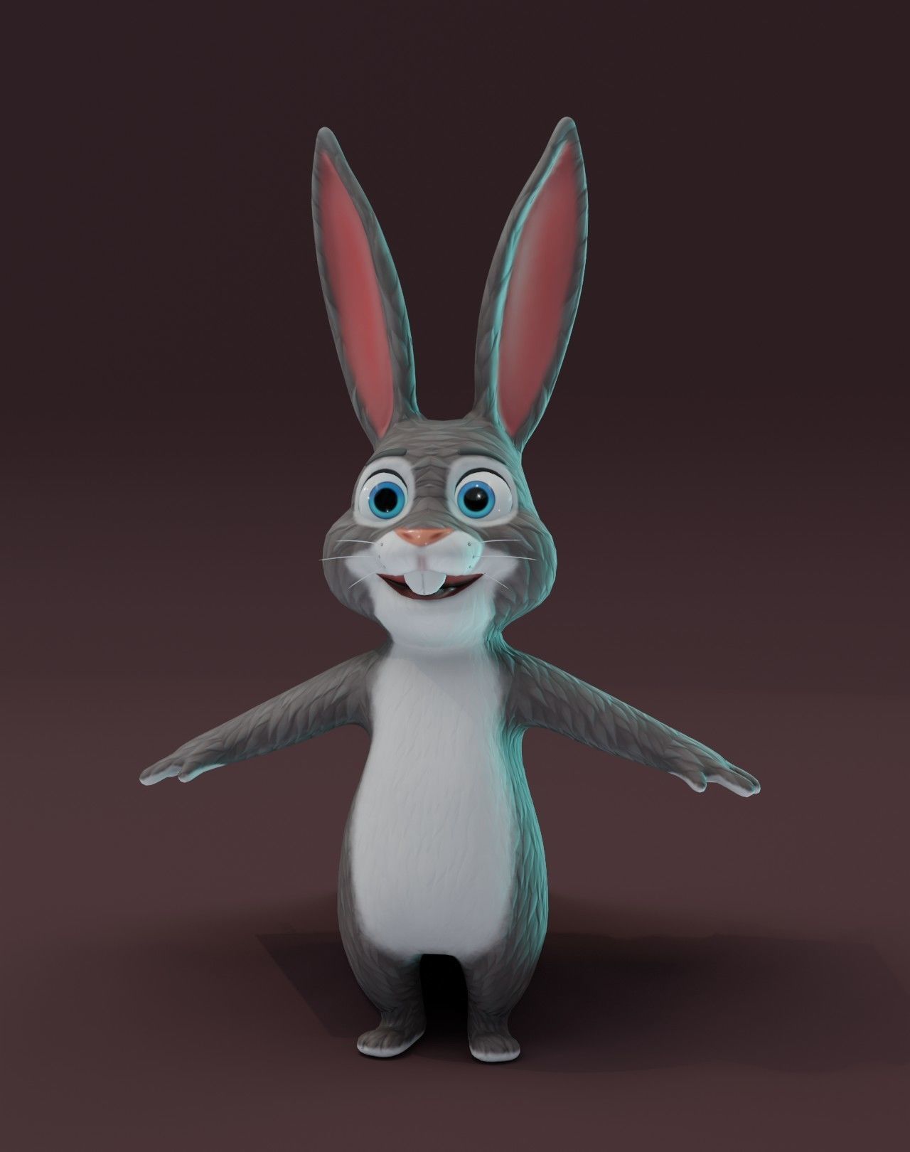 Cartoon Animated Rabbit with Props 3D Model Low-poly 3D model_16