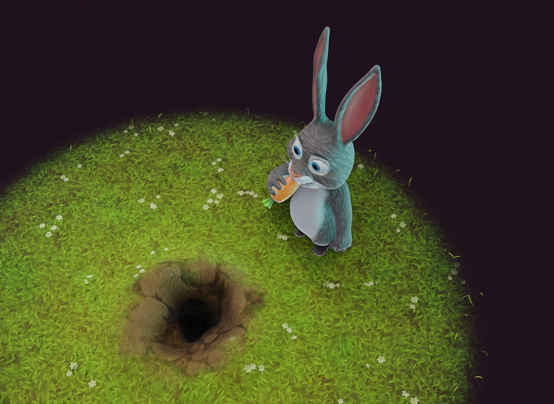 Cartoon Animated Rabbit with Props 3D Model Low-poly 3D model_3