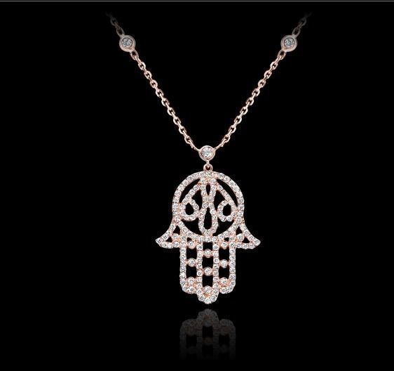 YD268 diamond hamsa necklace 3D print model_10