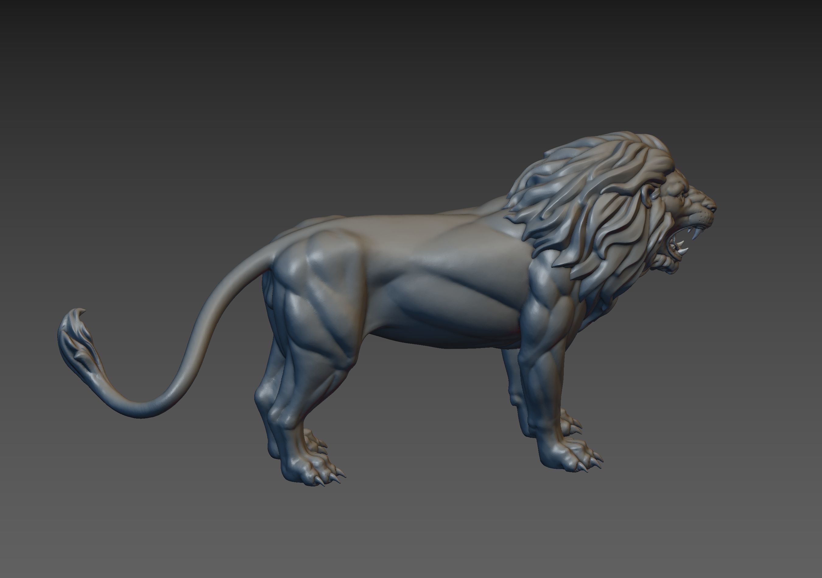 Lion Sculpture 3D print model_8
