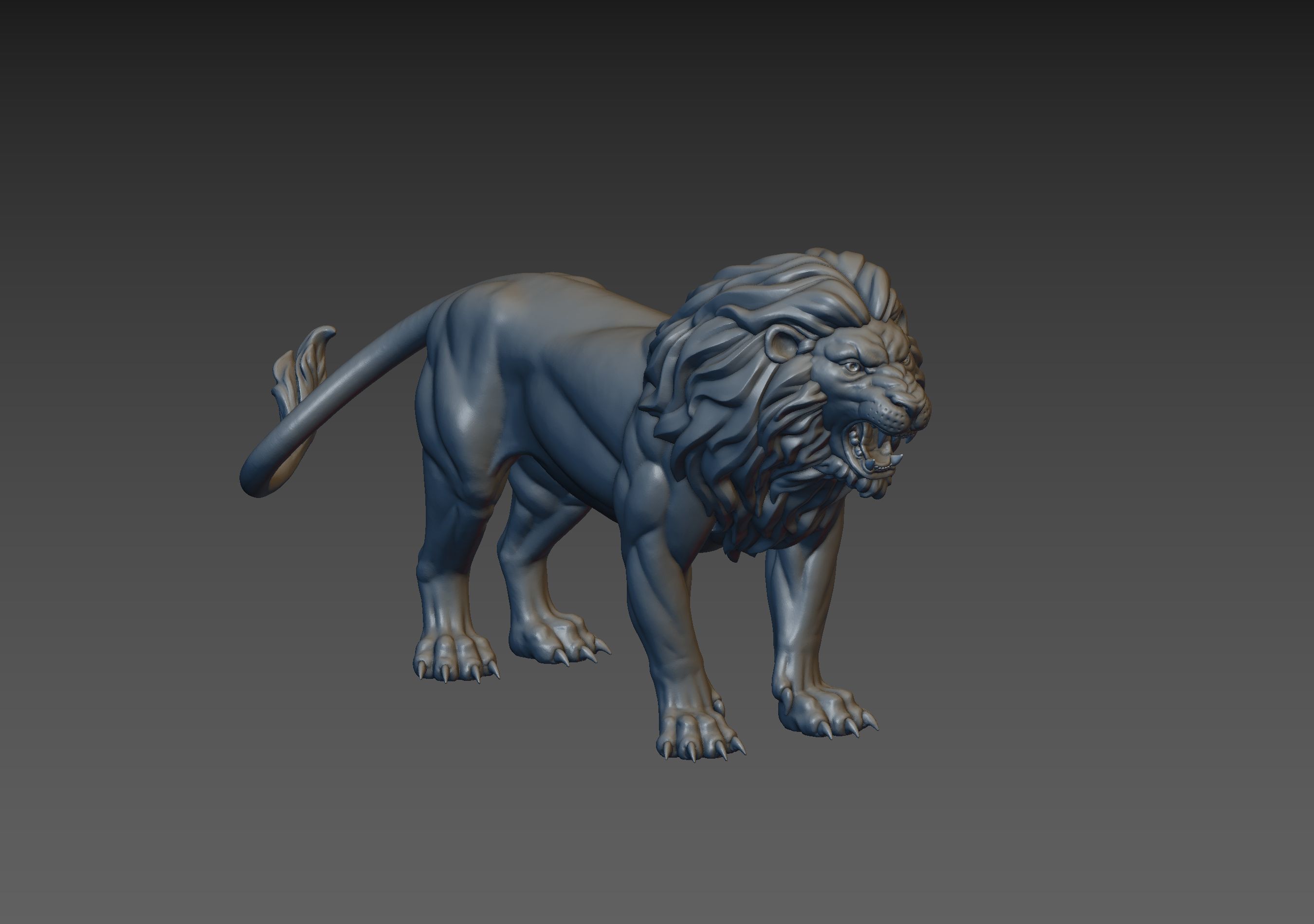 Lion Sculpture 3D print model_9