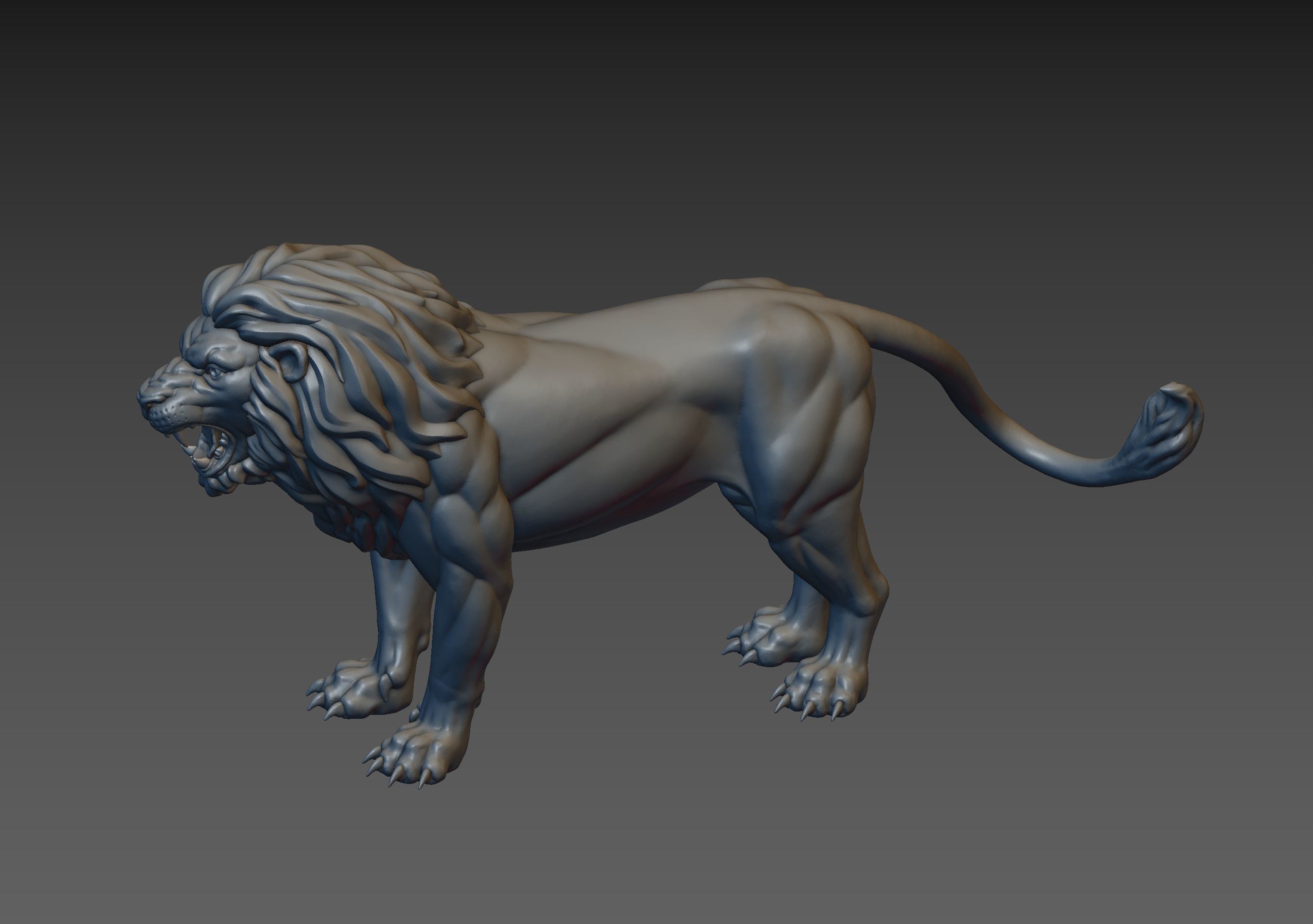 Lion Sculpture 3D print model_4