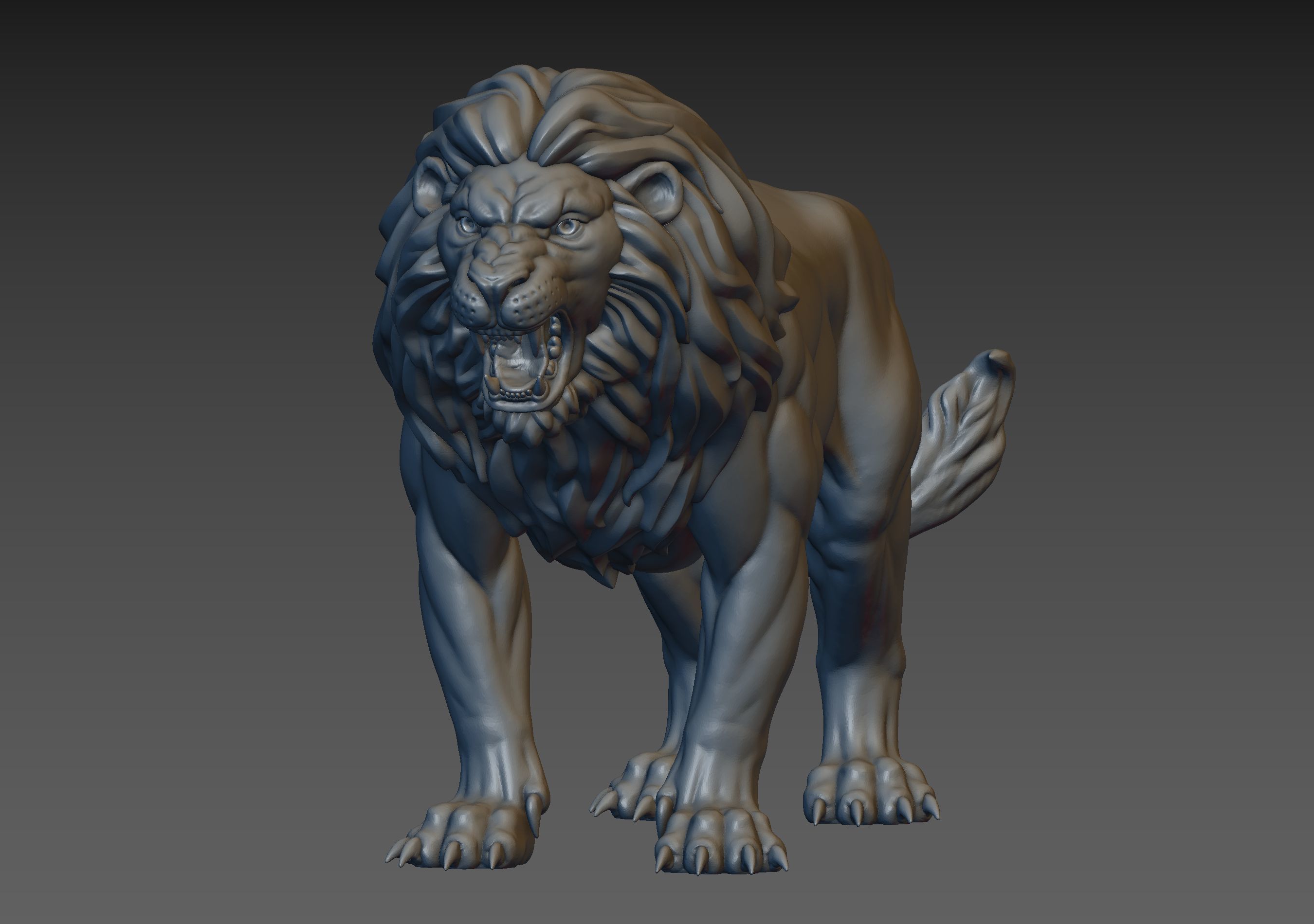 Lion Sculpture 3D print model_10