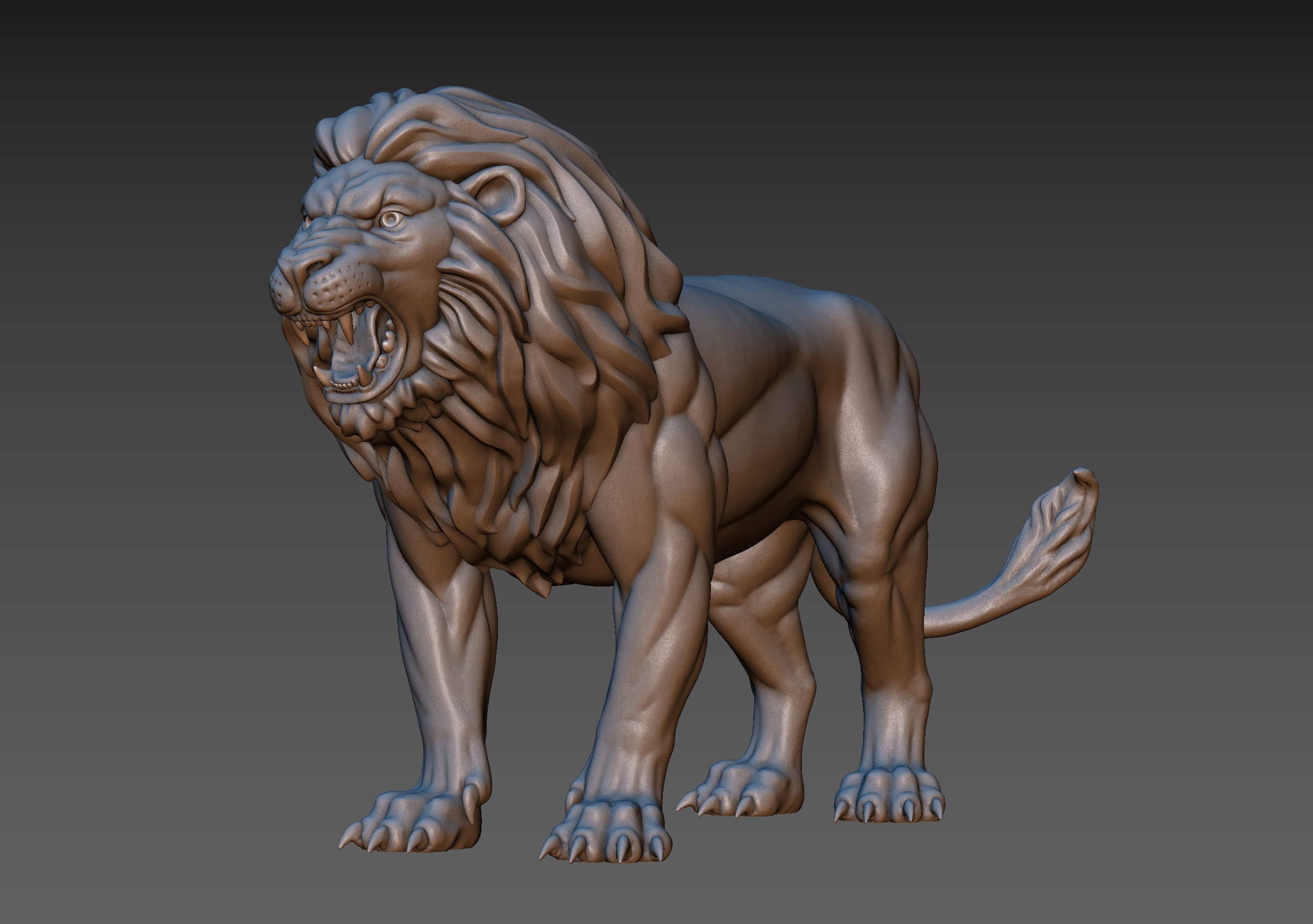 Lion Sculpture 3D print model_11