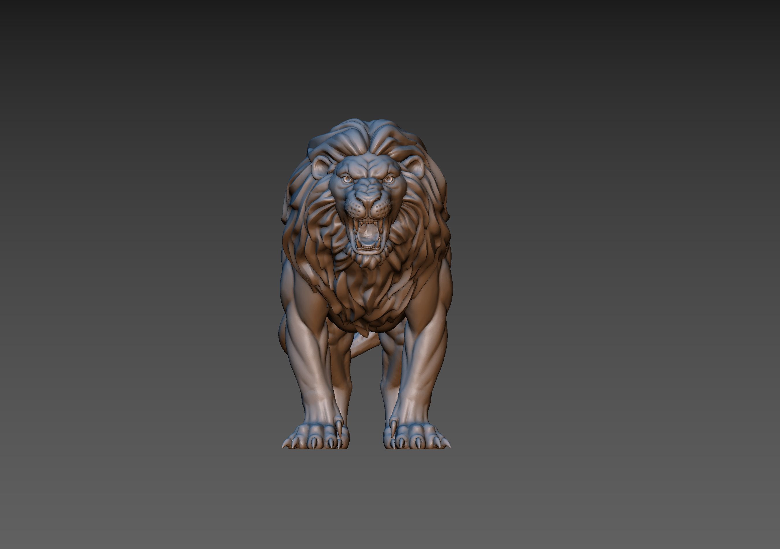 Lion Sculpture 3D print model_16