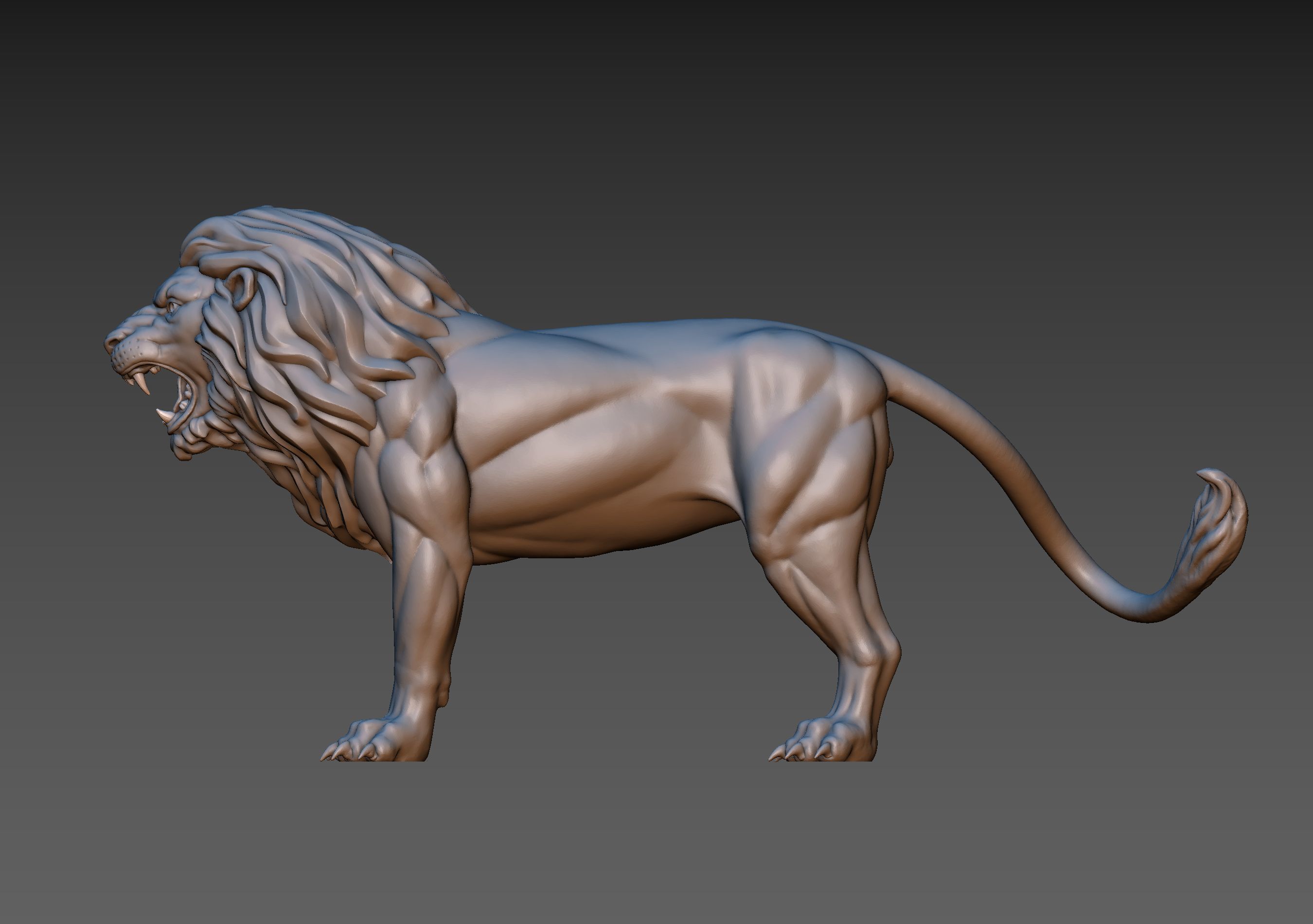 Lion Sculpture 3D print model_17