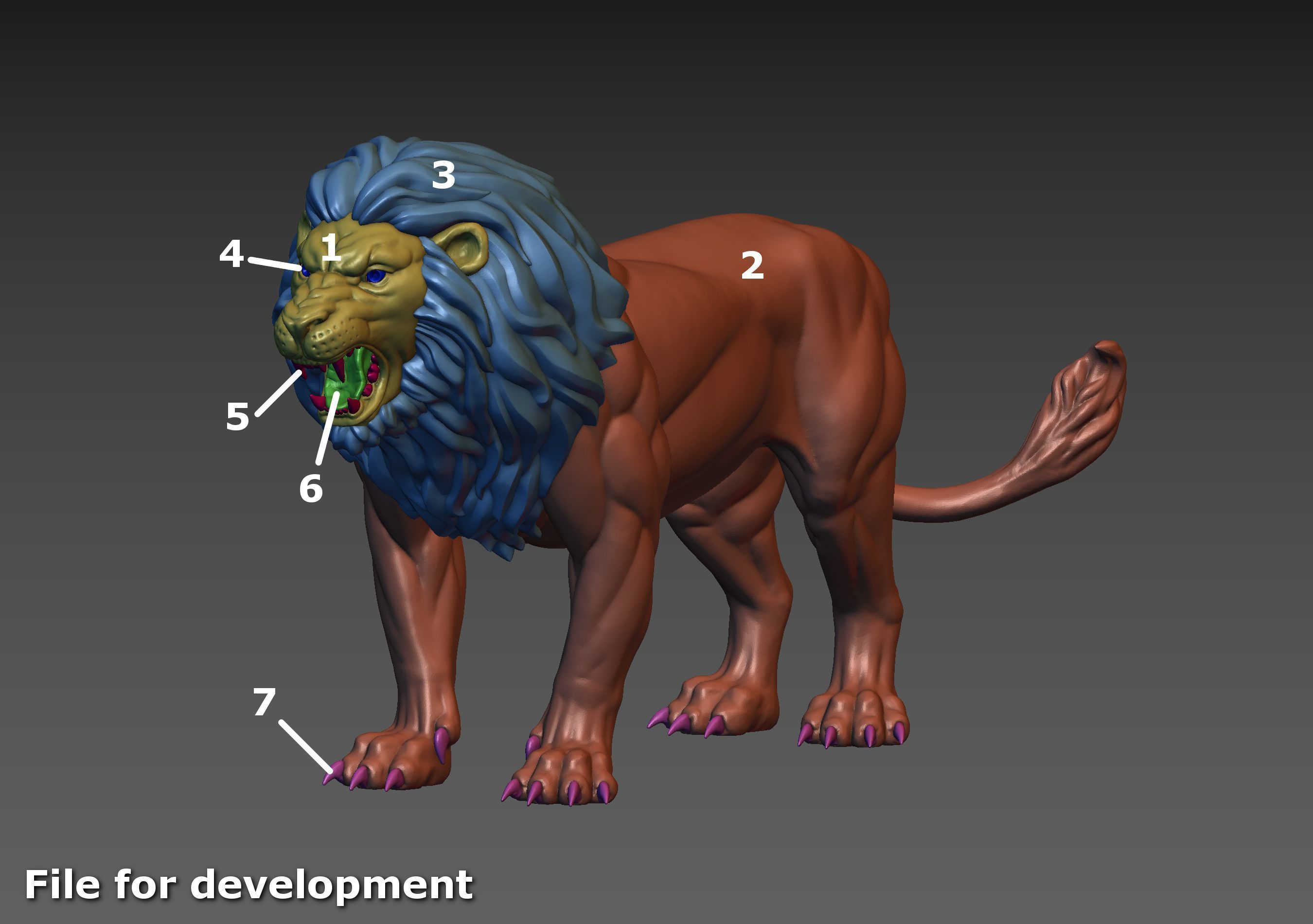 Lion Sculpture 3D print model_25