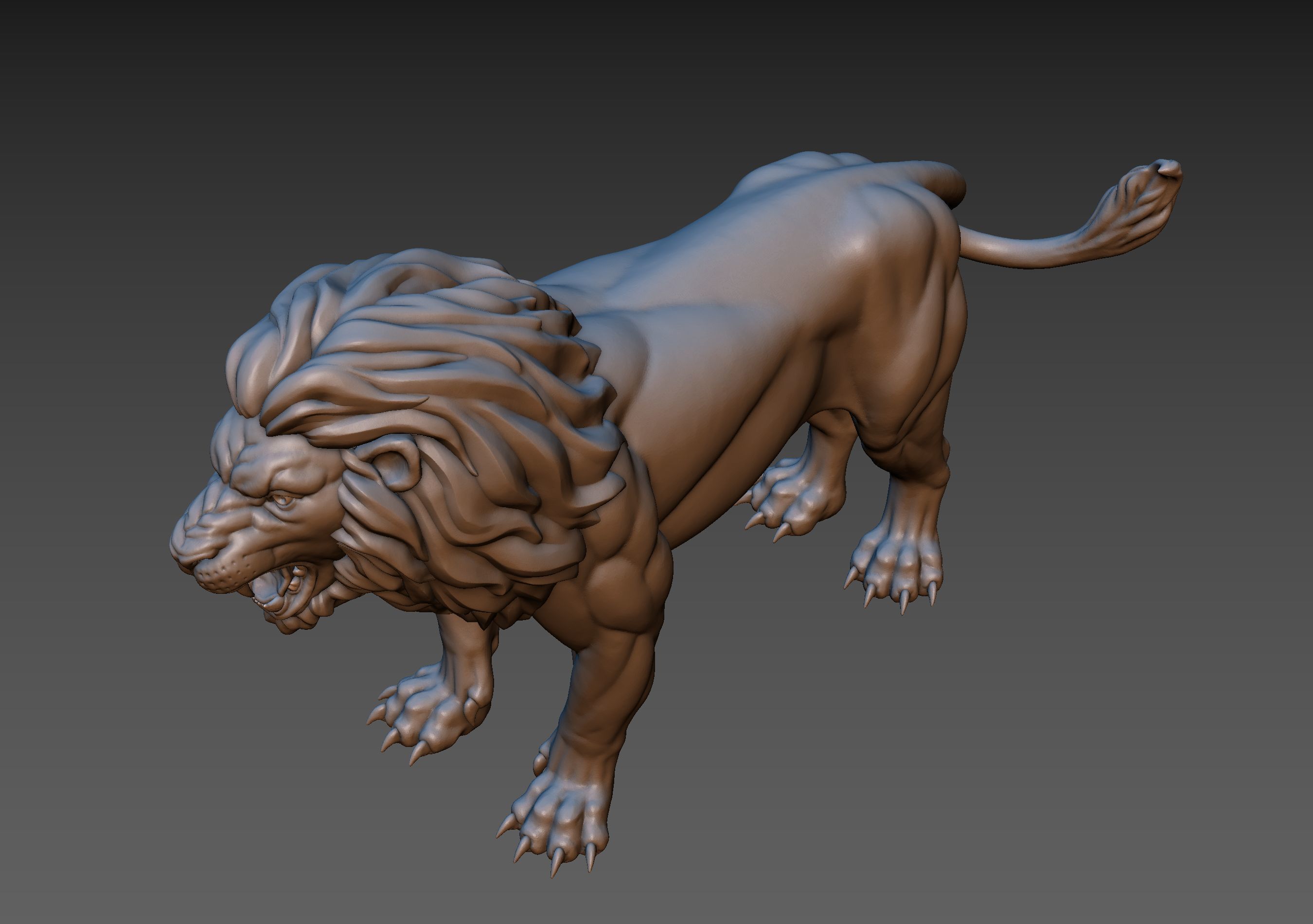 Lion Sculpture 3D print model_12