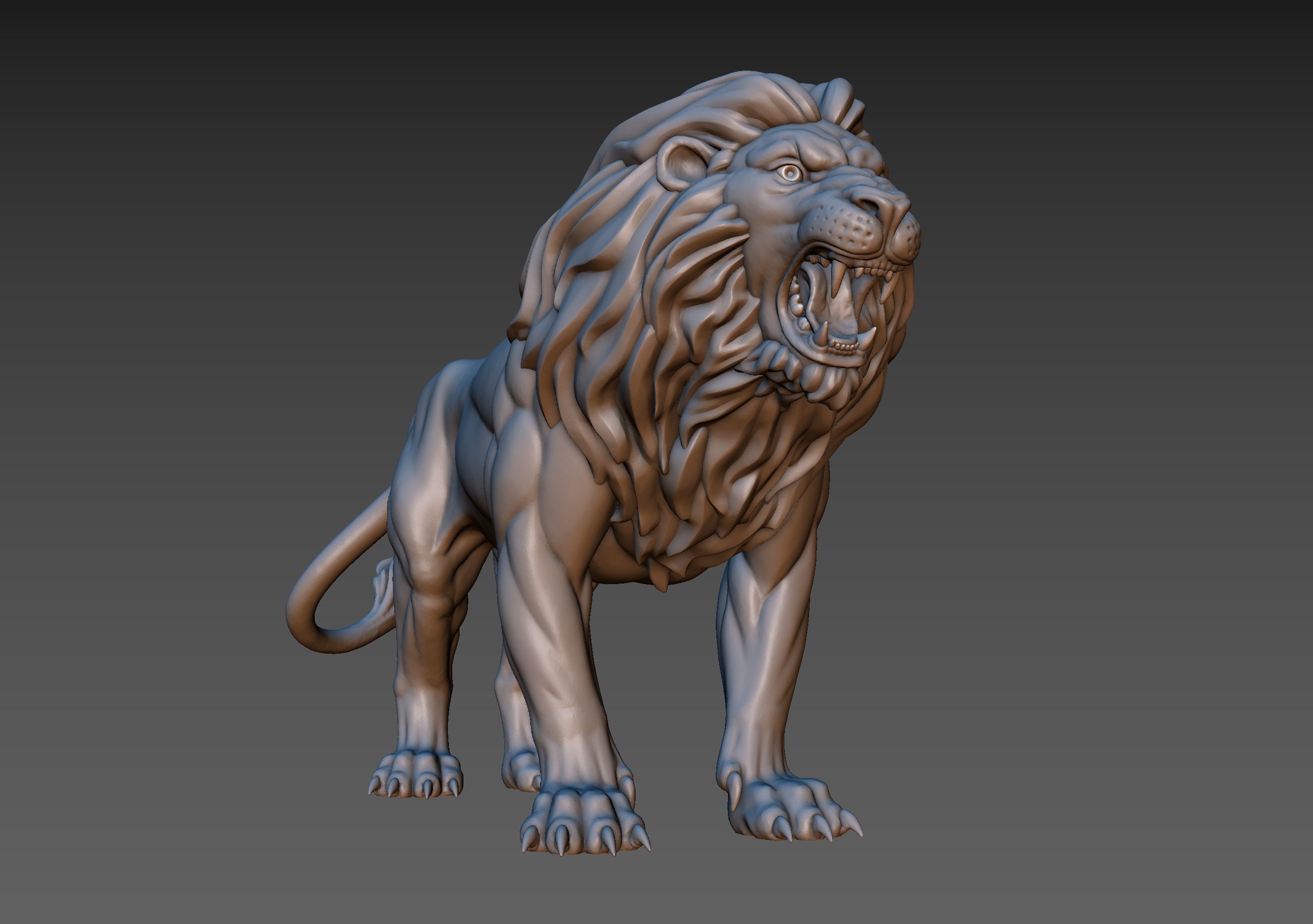 Lion Sculpture 3D print model_15