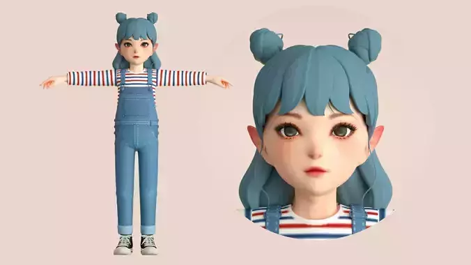 cartoon girl little girl kid girl