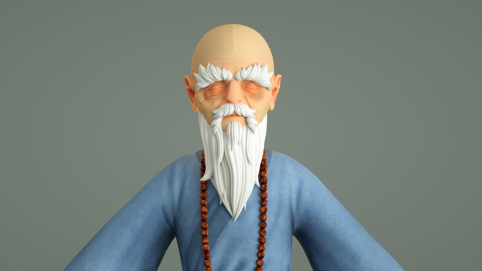 cartoon monk old monk abbot master master master monk 3D model_4