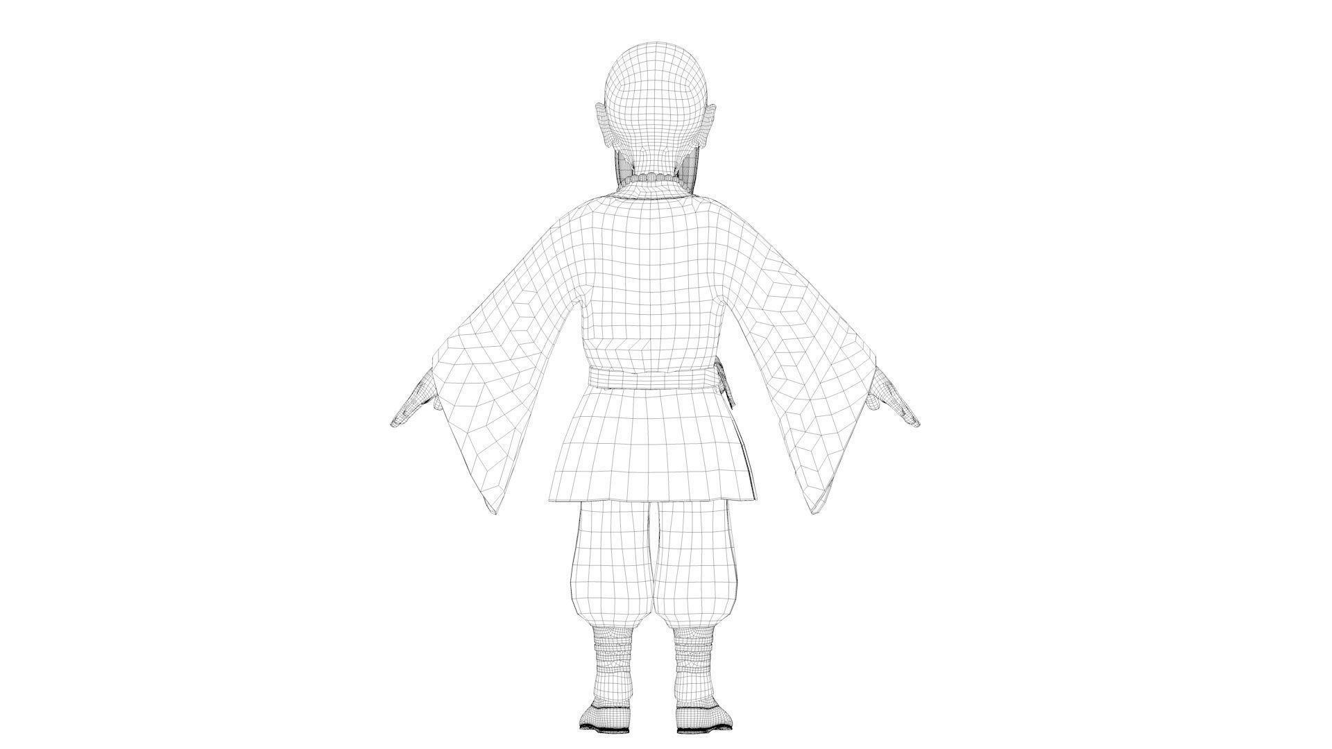 cartoon monk old monk abbot master master master monk 3D model_15