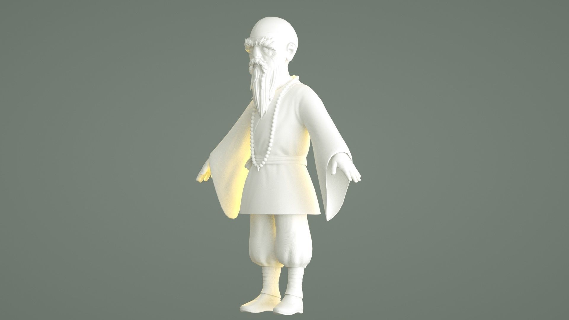 cartoon monk old monk abbot master master master monk 3D model_11