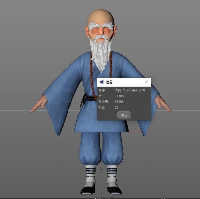 cartoon monk old monk abbot master master master monk 3D model_19