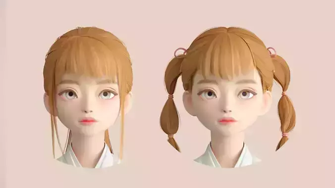 Cartoon Hanfu twin maids  maids  slaves  chivalrous girls girls