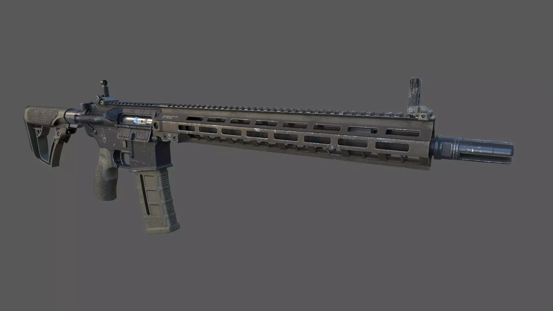 Carbine M4A1 Assault Rifle MK18 Low-poly 3D model_0
