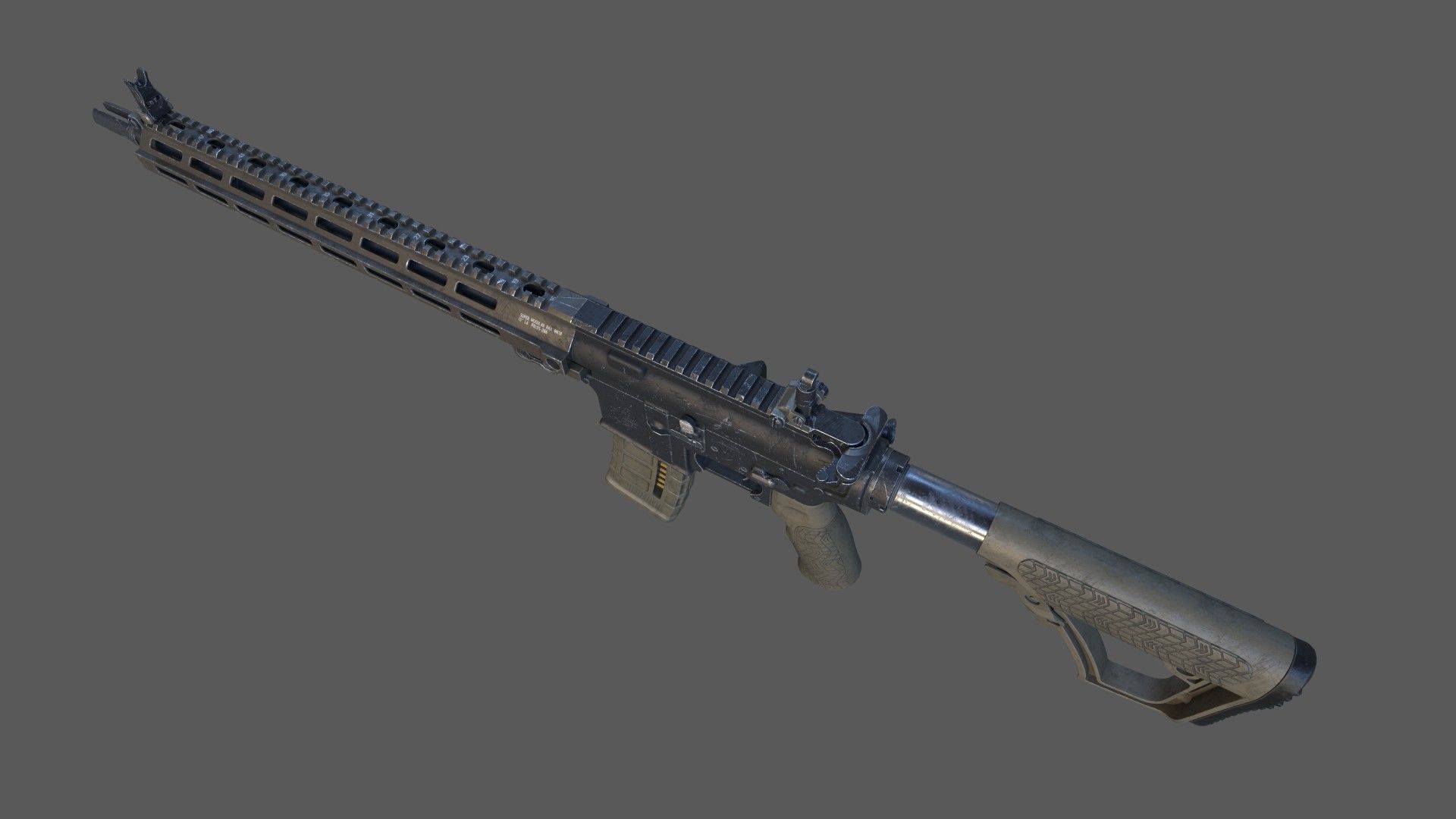 Carbine M4A1 Assault Rifle MK18 Low-poly 3D model_4