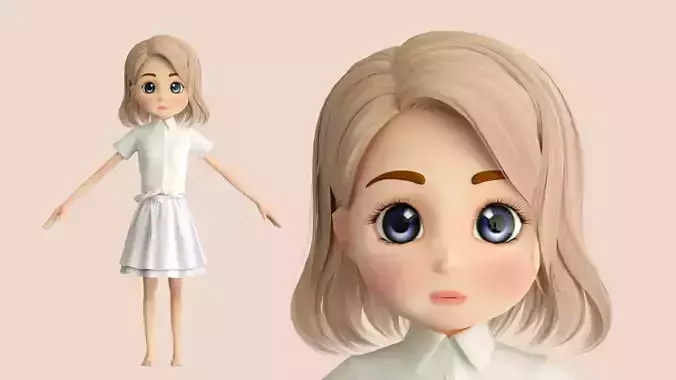 cartoon girl little girl kid student