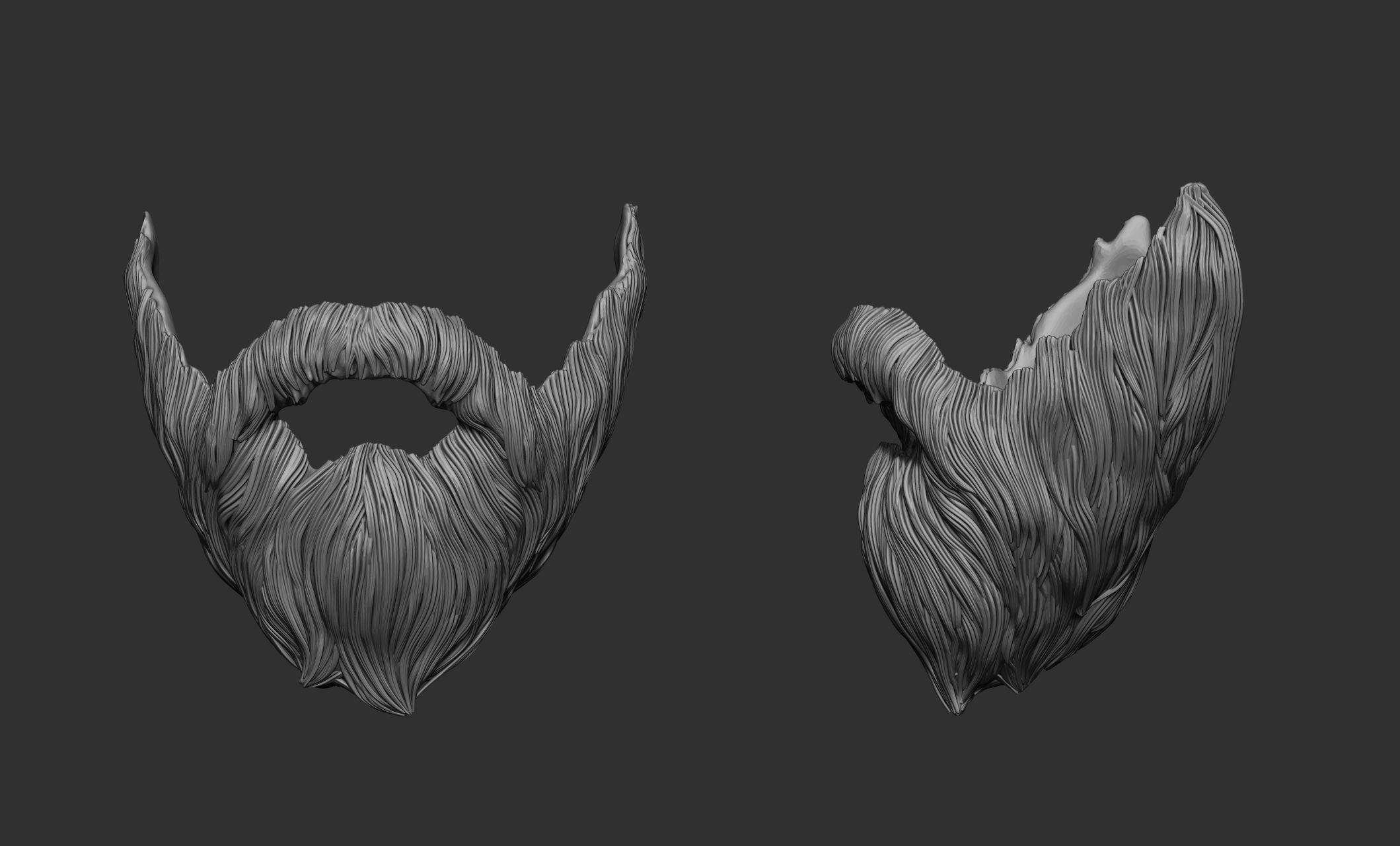 Beard Collection - 18 beard Sculpts 3D model_1