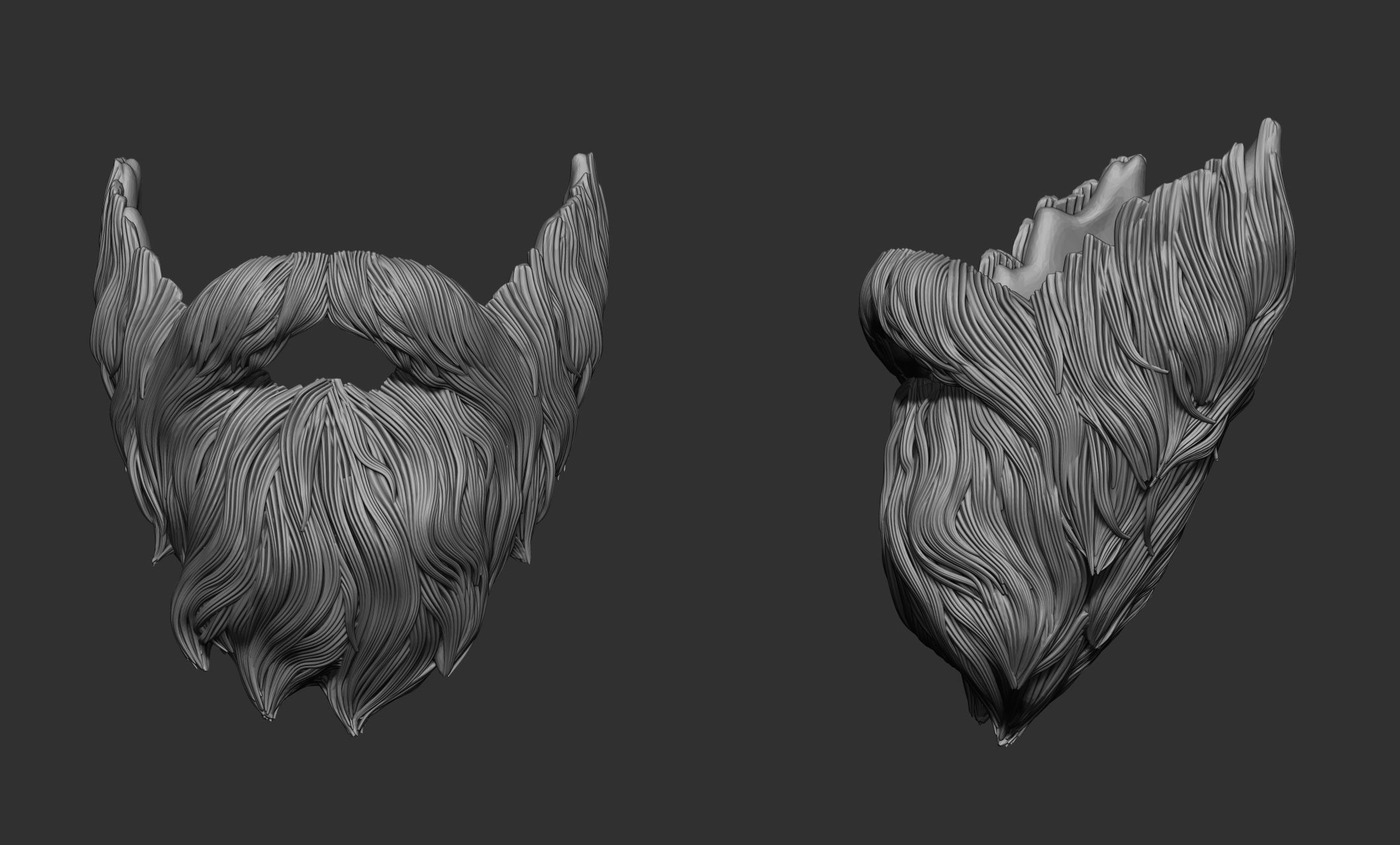 Beard Collection - 18 beard Sculpts 3D model_2