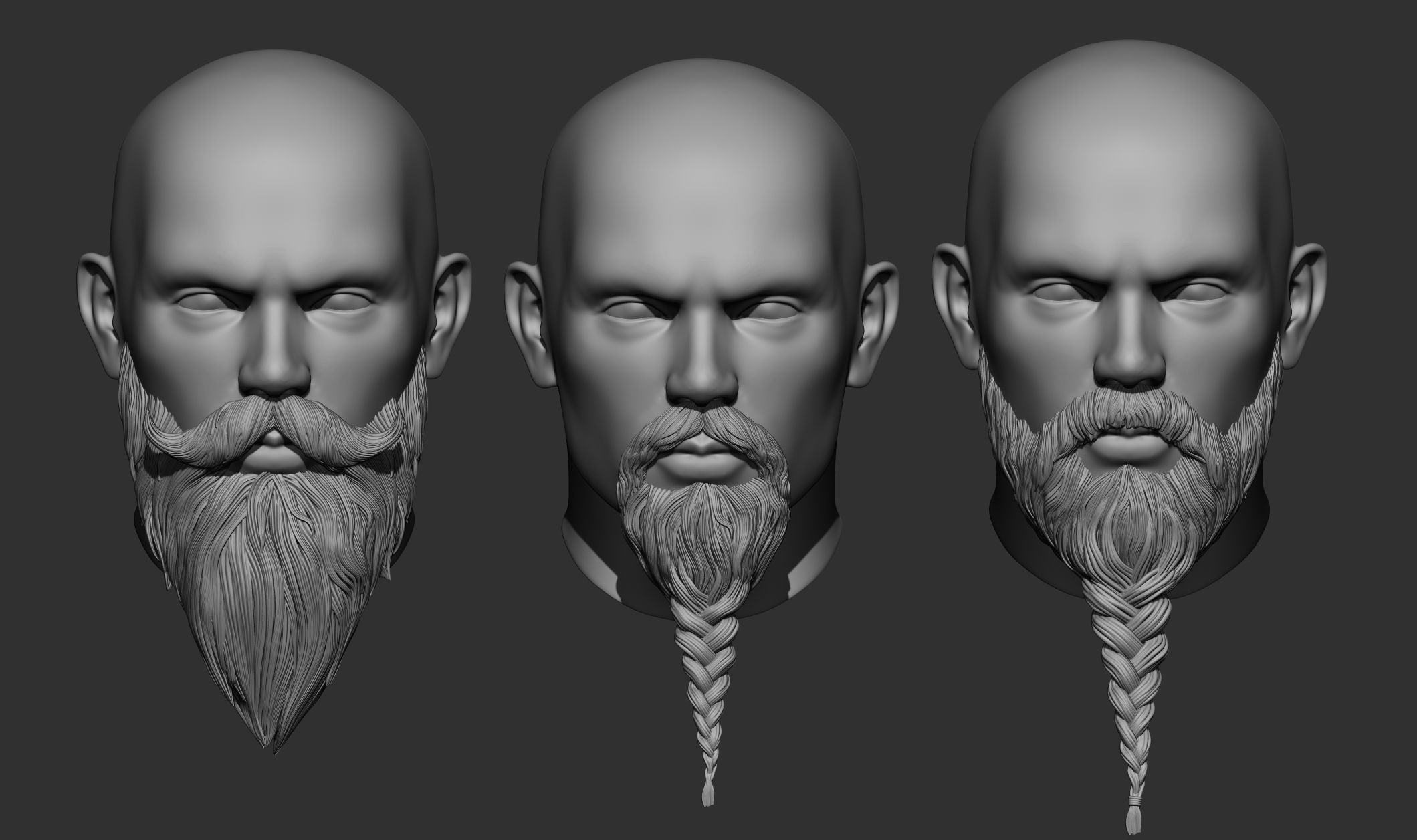 Beard Collection - 18 beard Sculpts 3D model_22