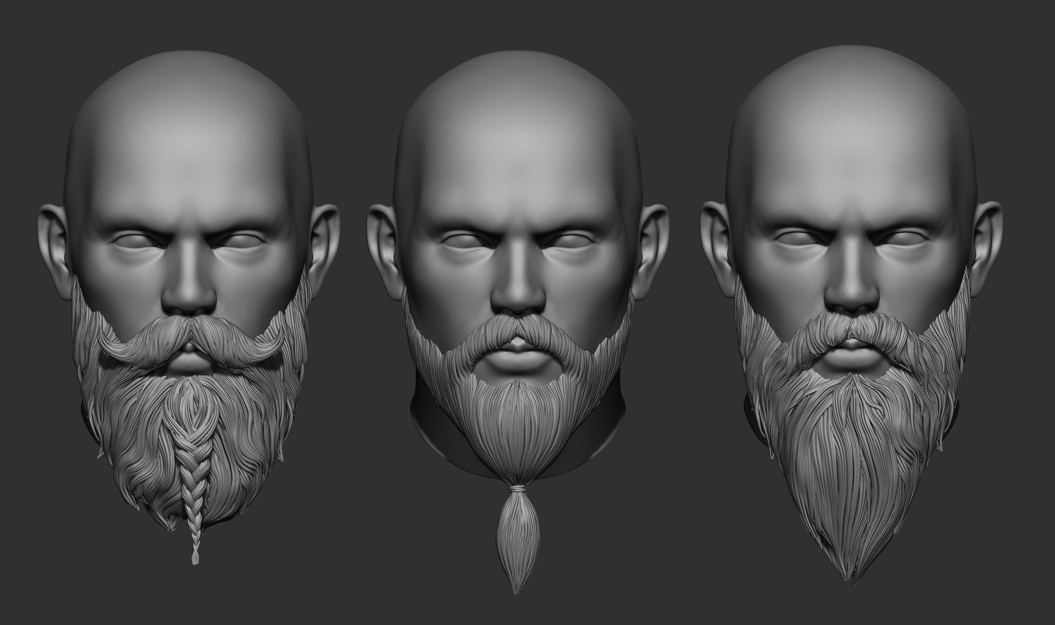 Beard Collection - 18 beard Sculpts 3D model_21