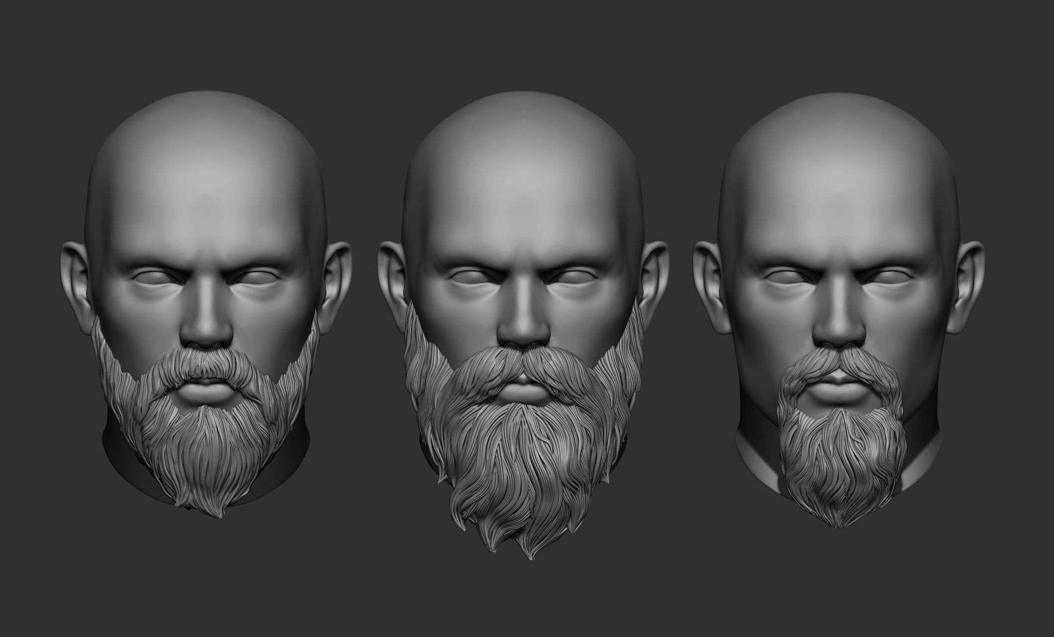 Beard Collection - 18 beard Sculpts 3D model_19