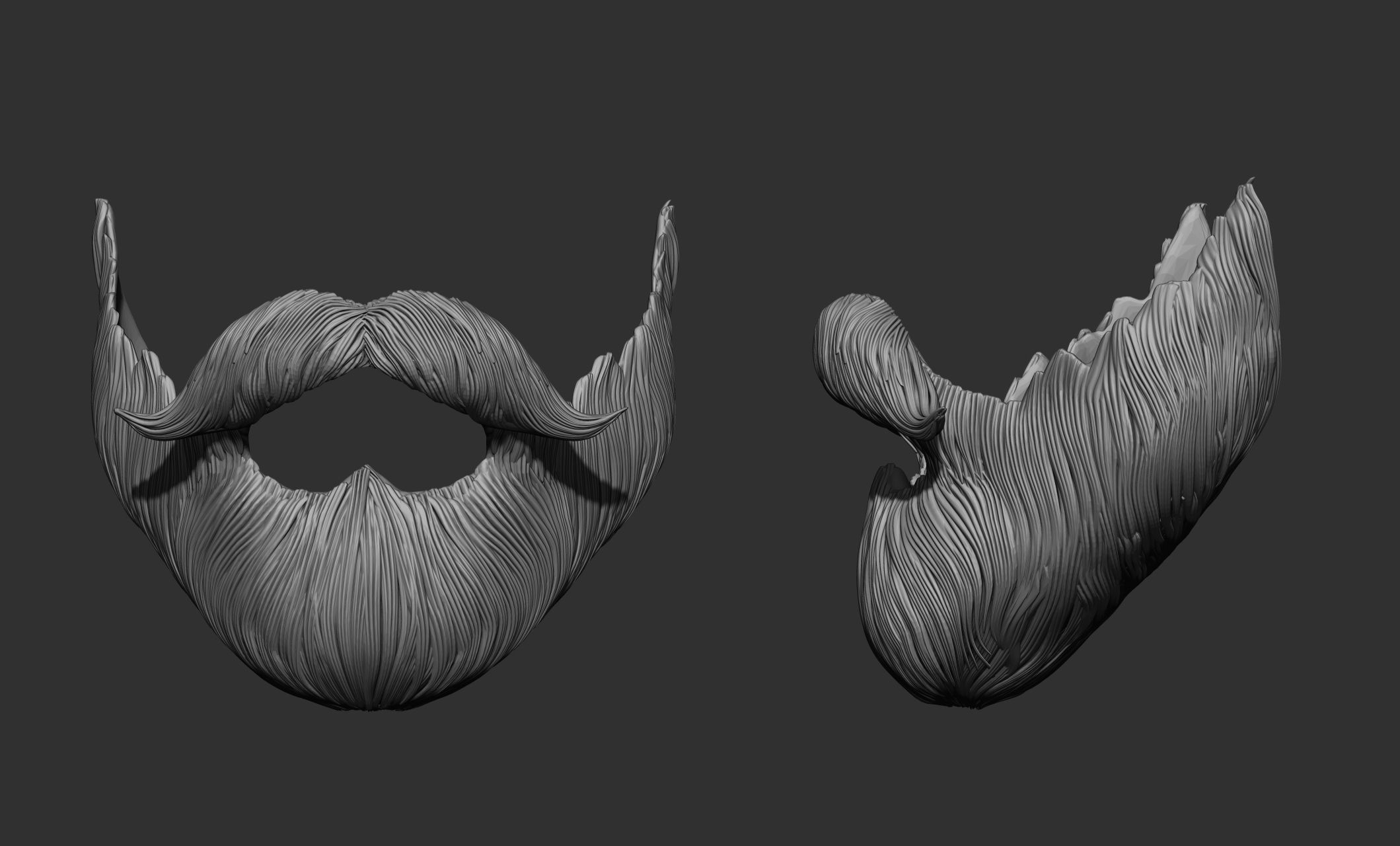 Beard Collection - 18 beard Sculpts 3D model_6