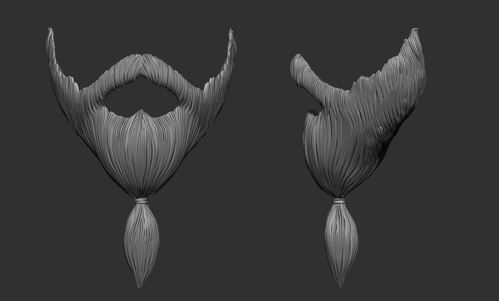 Beard Collection - 18 beard Sculpts 3D model_11