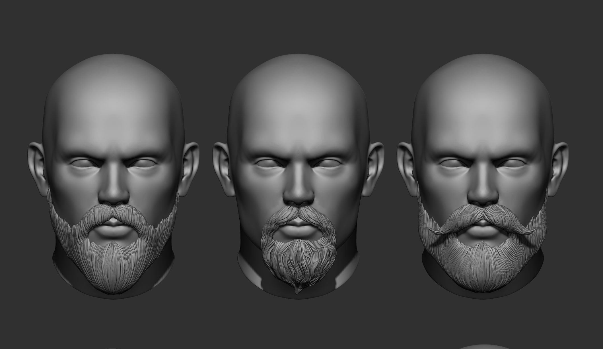 Beard Collection - 18 beard Sculpts 3D model_20