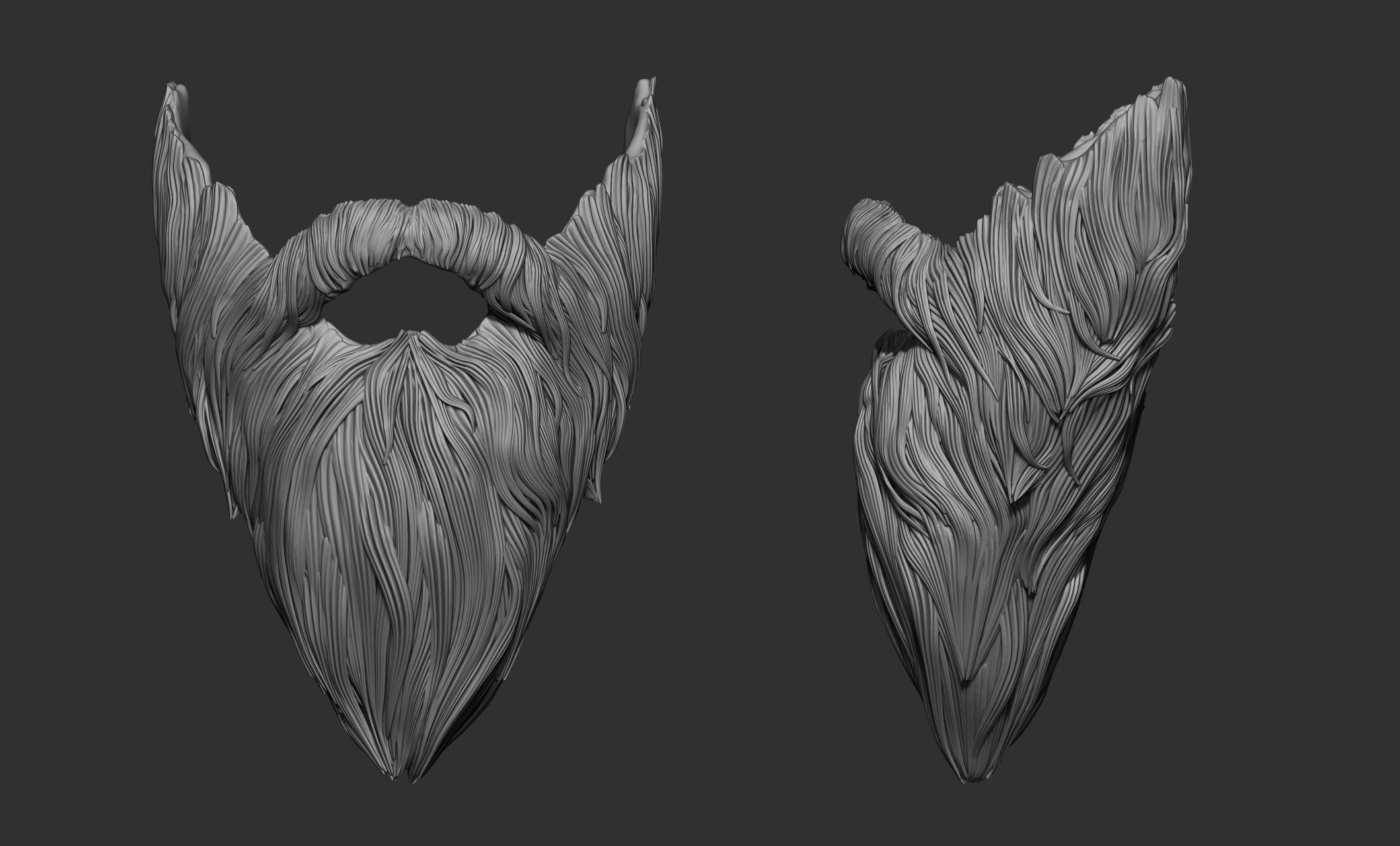 Beard Collection - 18 beard Sculpts 3D model_12