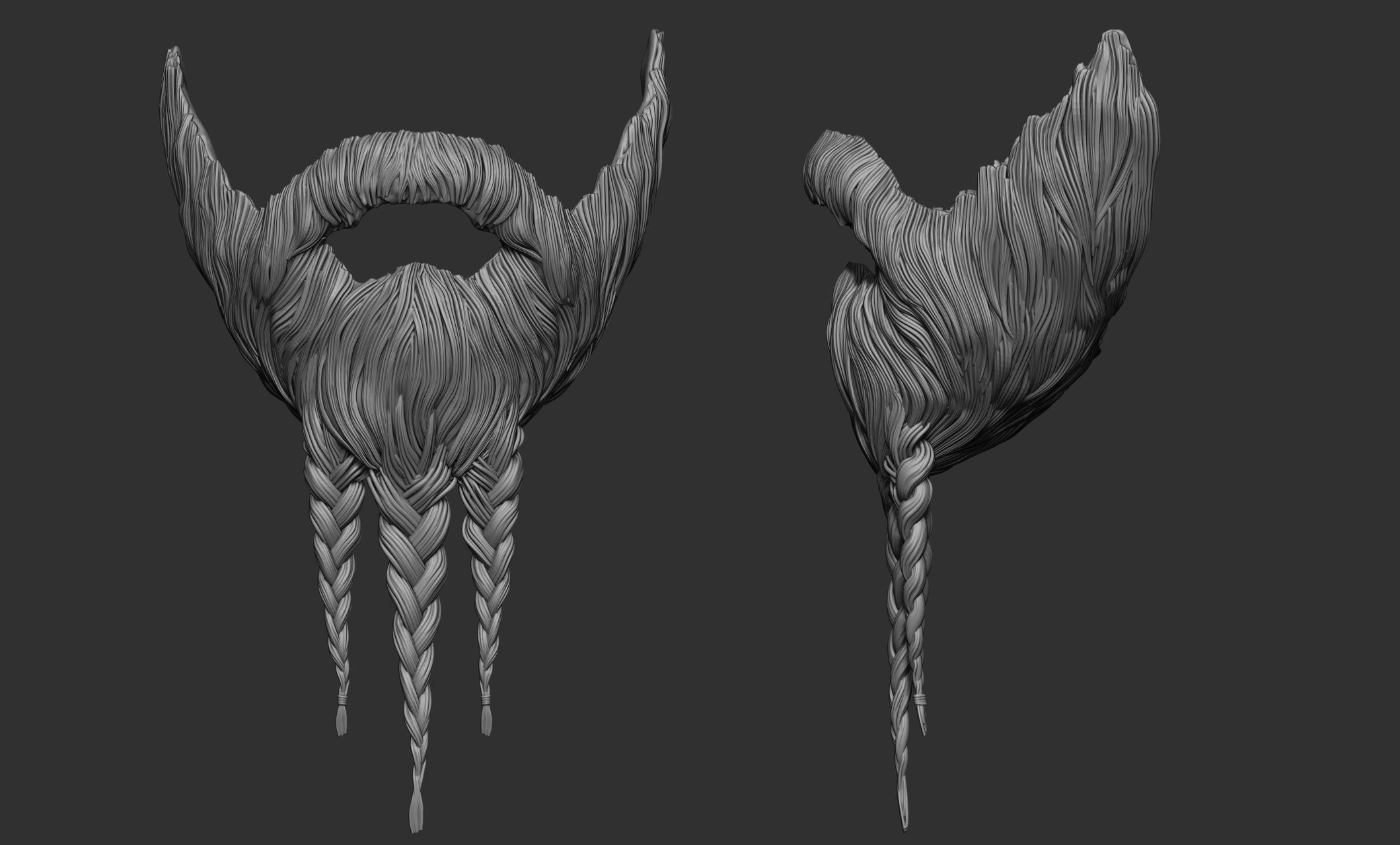 Beard Collection - 18 beard Sculpts 3D model_17