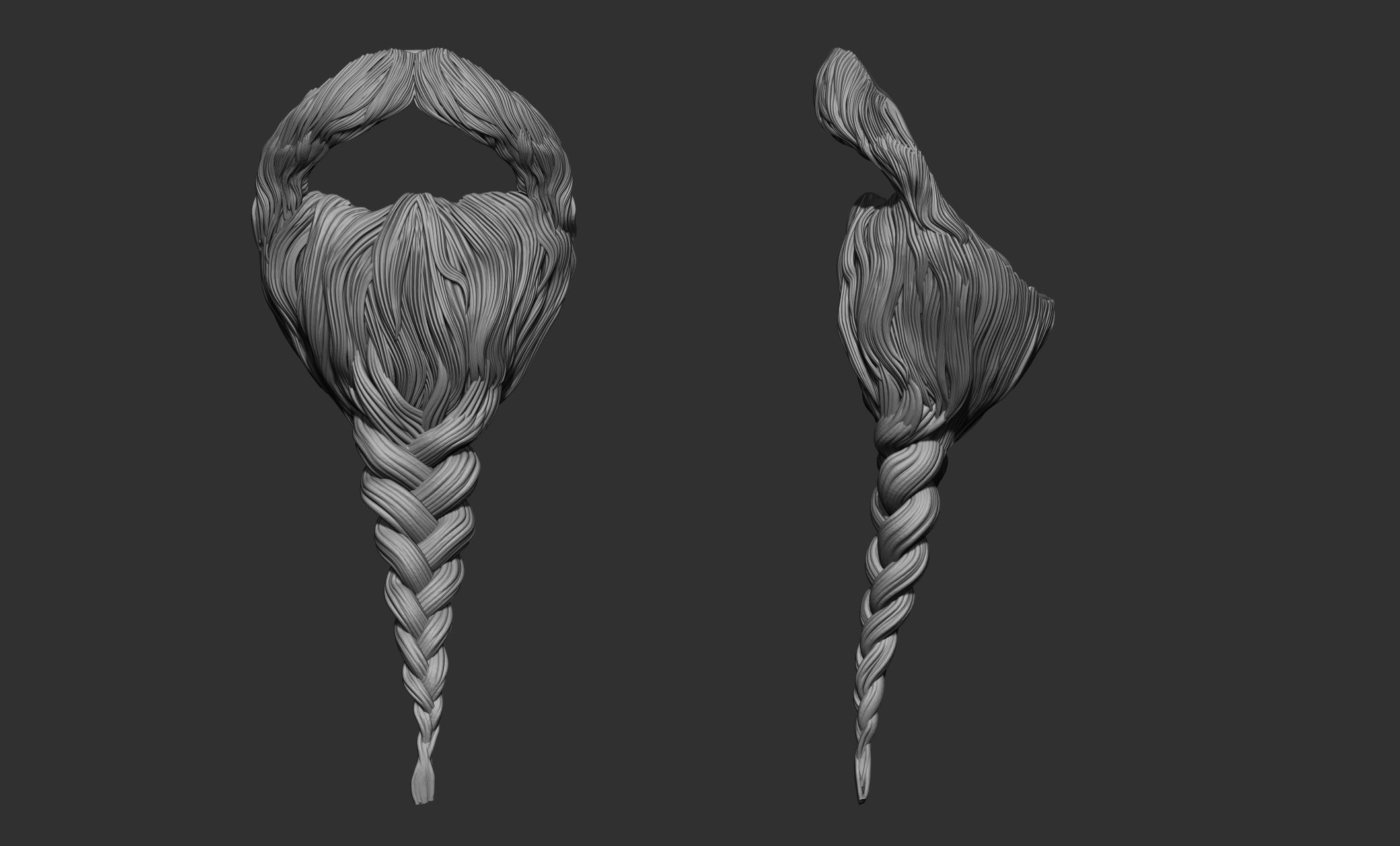 Beard Collection - 18 beard Sculpts 3D model_14