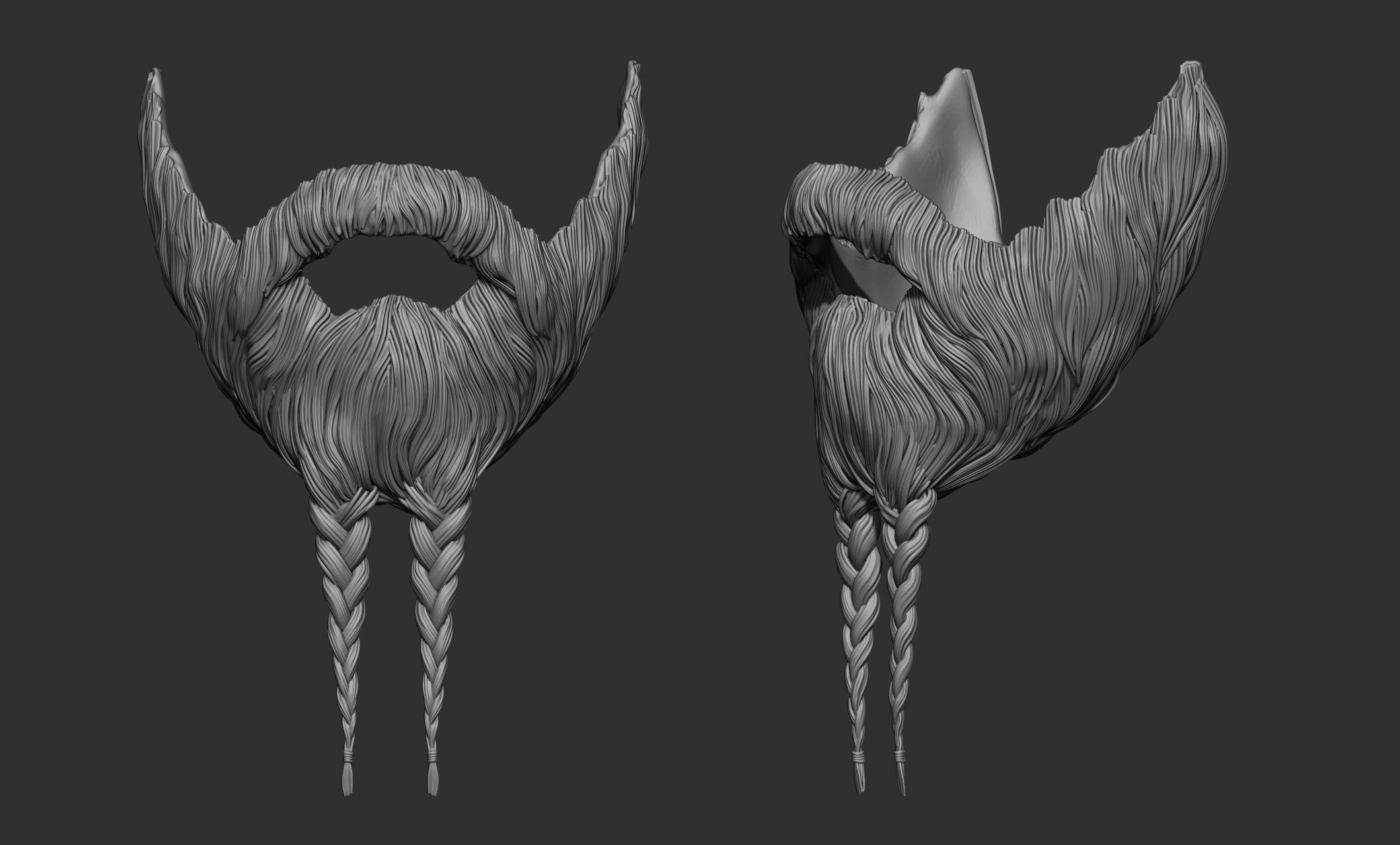 Beard Collection - 18 beard Sculpts 3D model_16