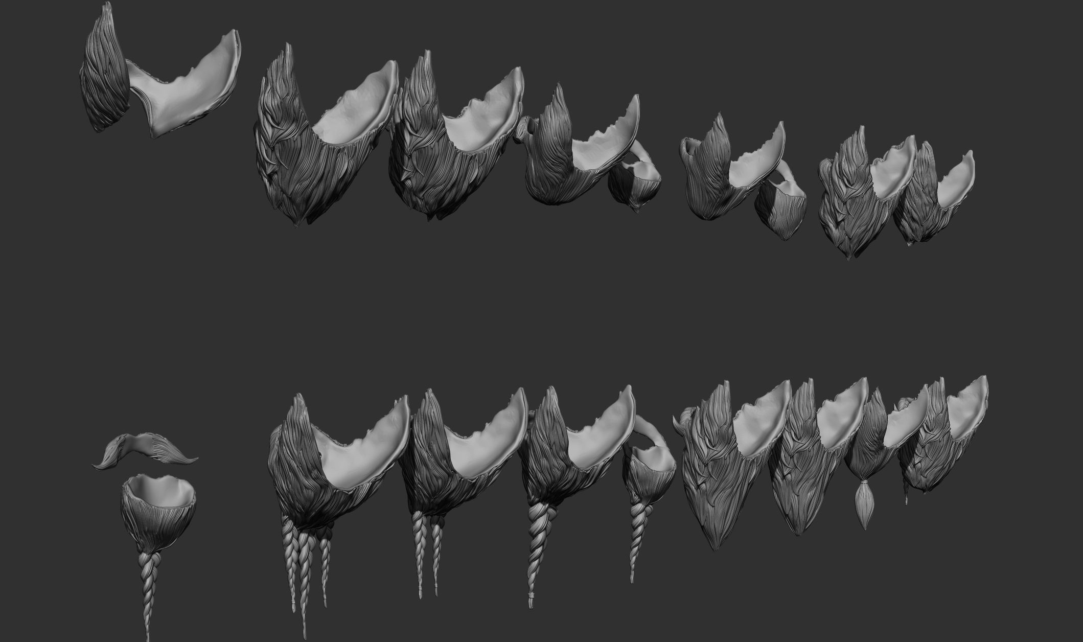 Beard Collection - 18 beard Sculpts 3D model_30