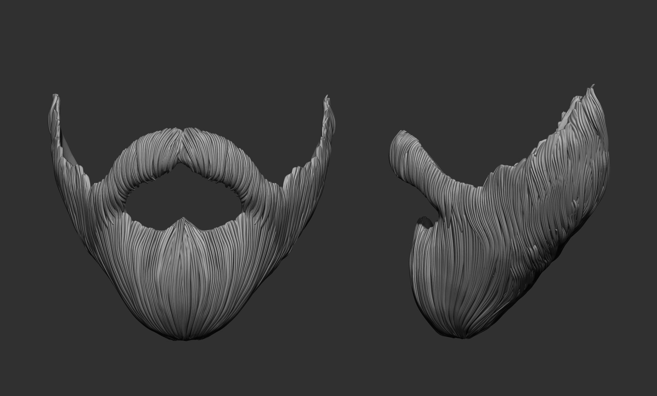 Beard Collection - 18 beard Sculpts 3D model_4
