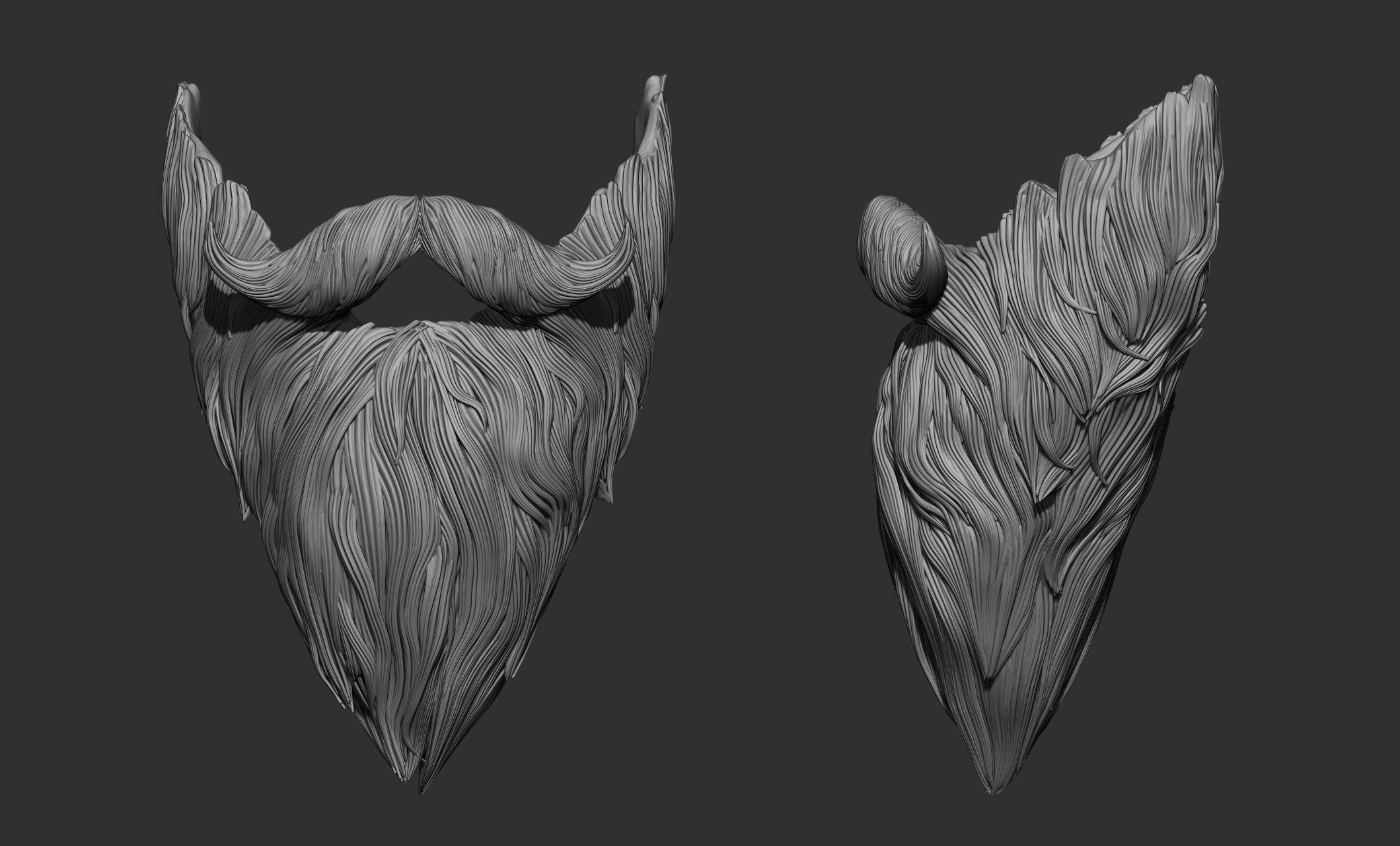 Beard Collection - 18 beard Sculpts 3D model_13