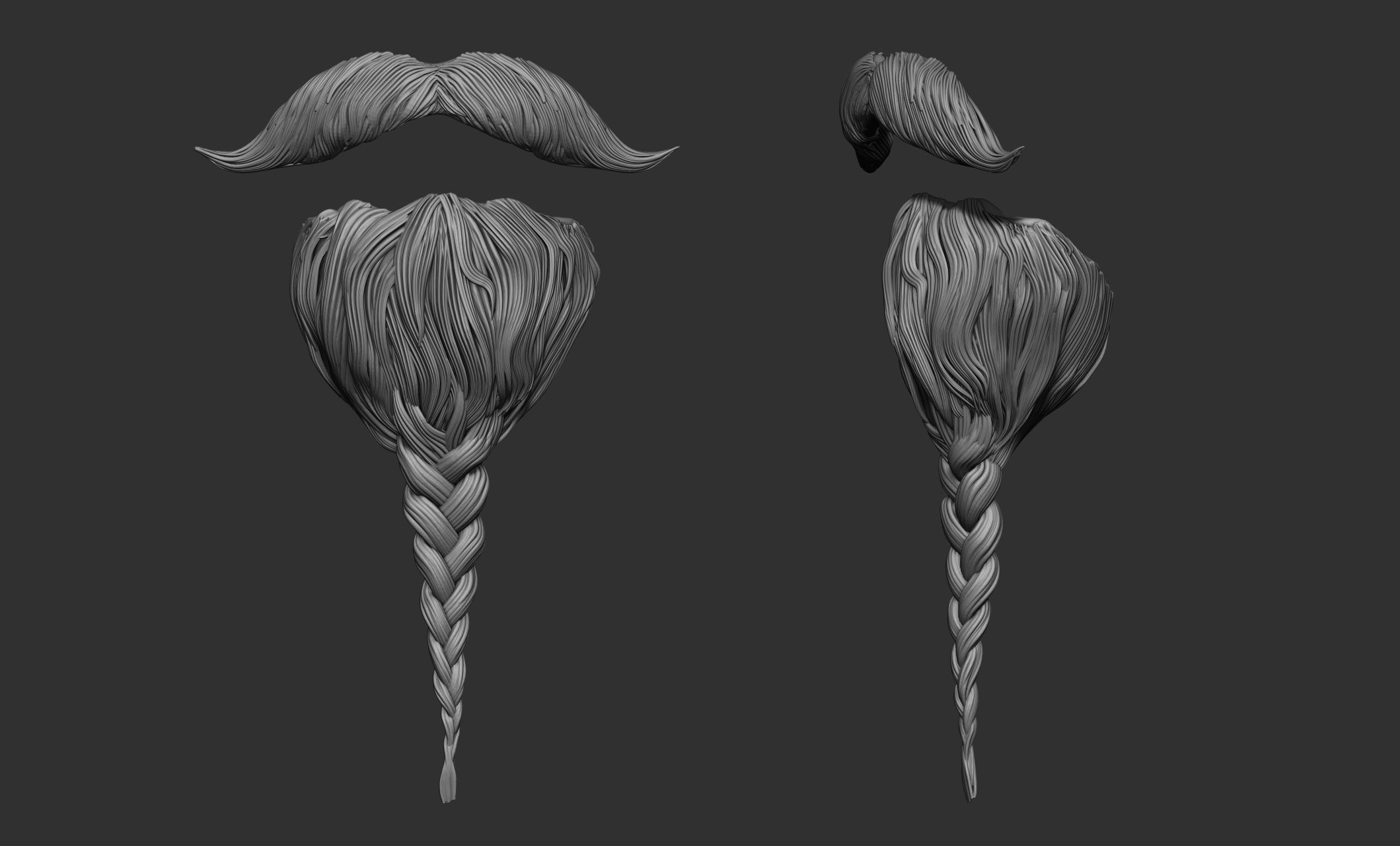 Beard Collection - 18 beard Sculpts 3D model_18