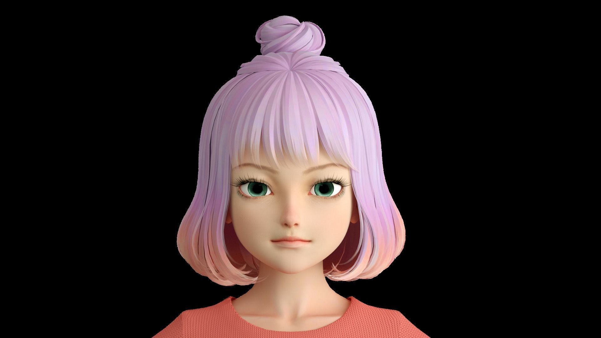 cartoon girl girl little girl student female 3D model_17