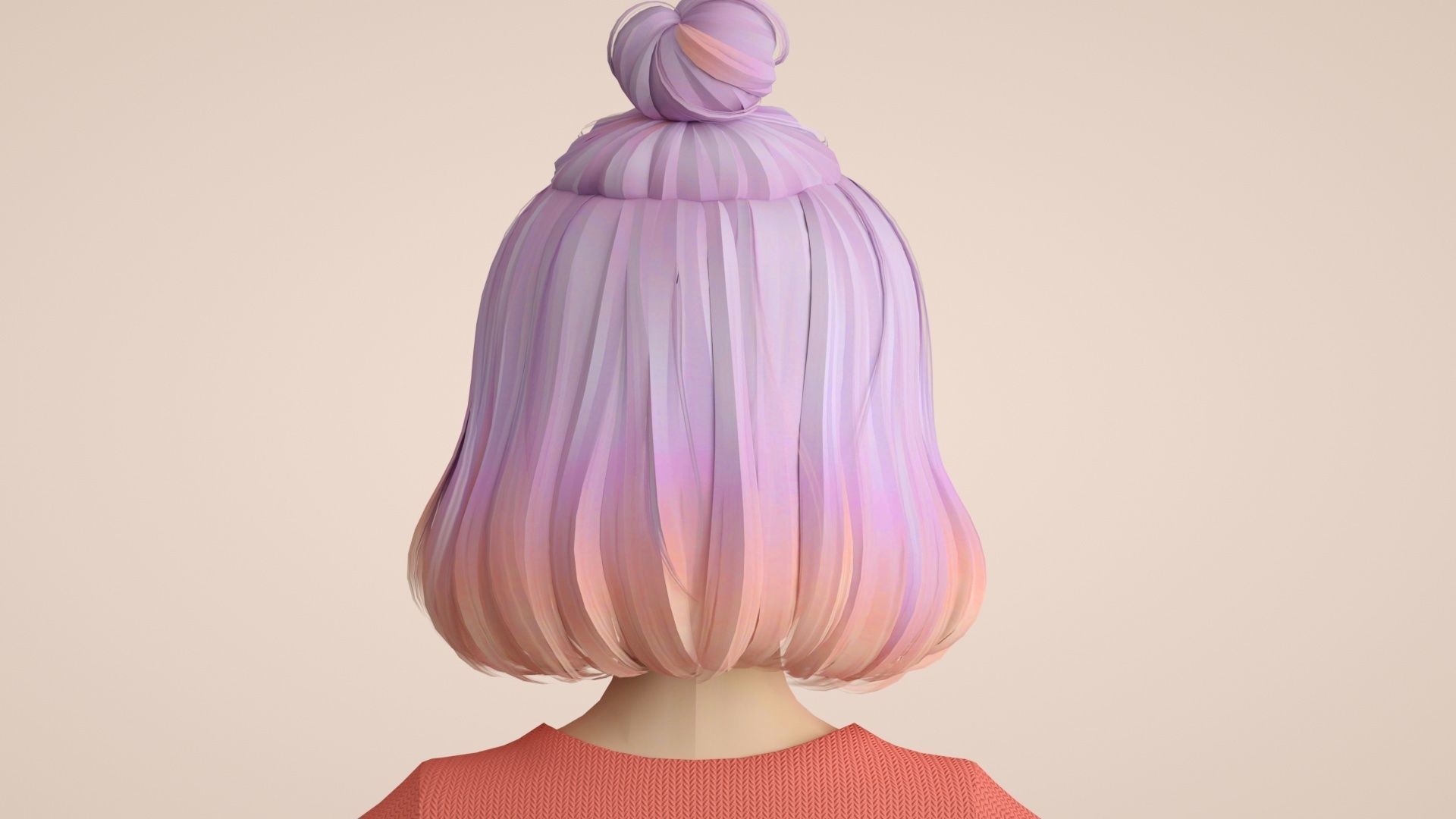 cartoon girl girl little girl student female 3D model_3