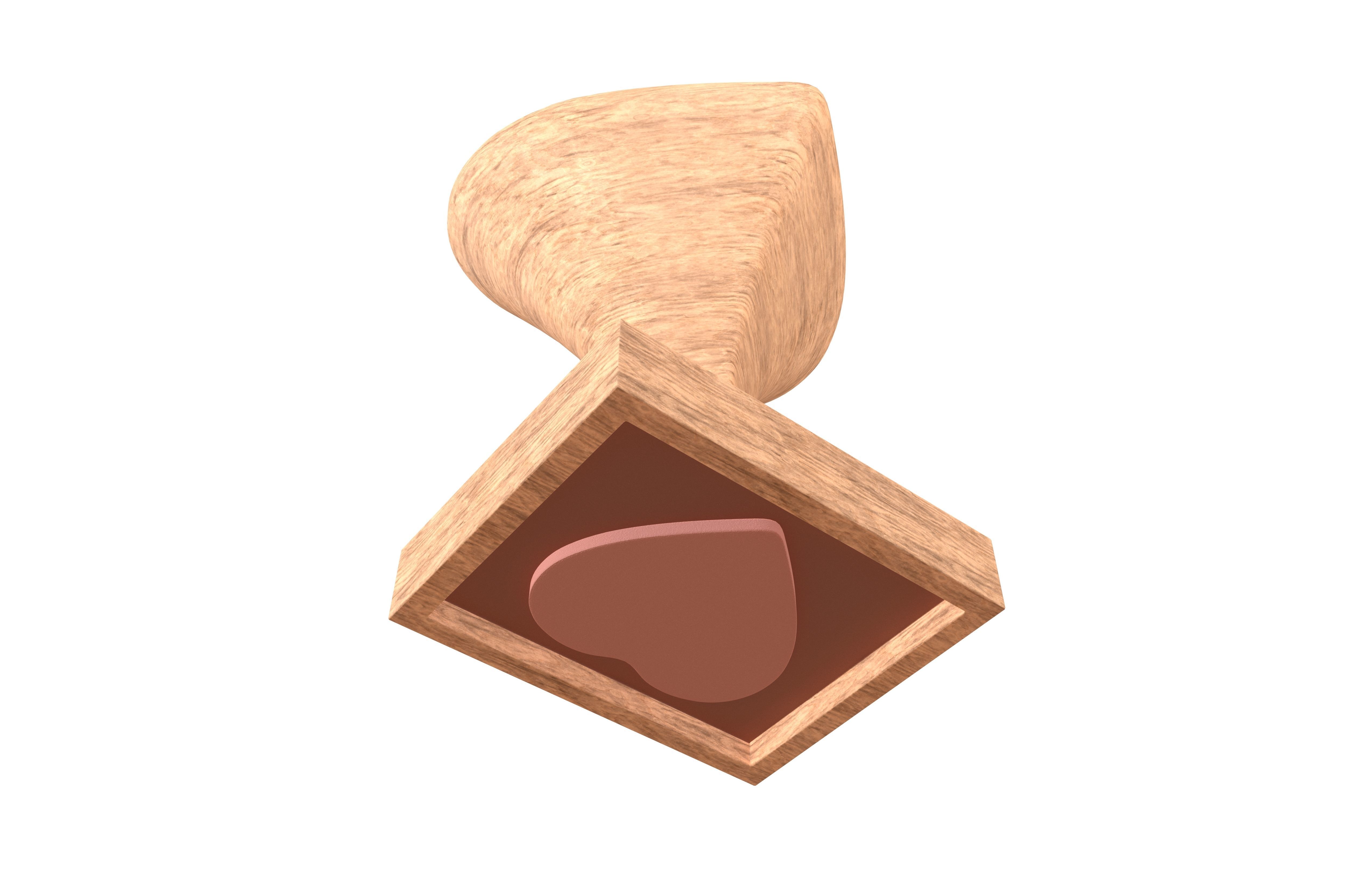Rubber Heart Stamp v1 003 Low-poly 3D model_2