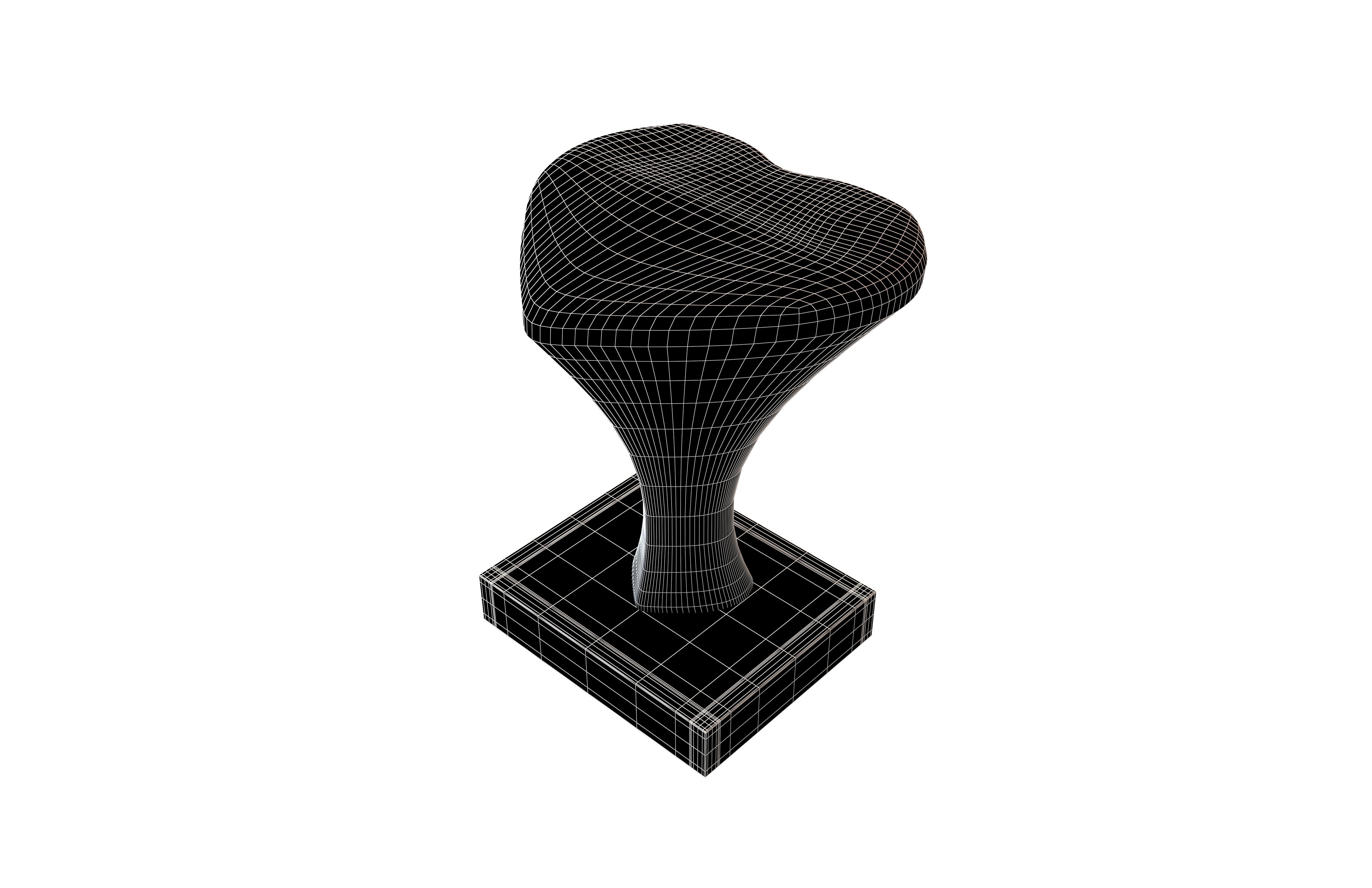 Rubber Heart Stamp v1 003 Low-poly 3D model_5