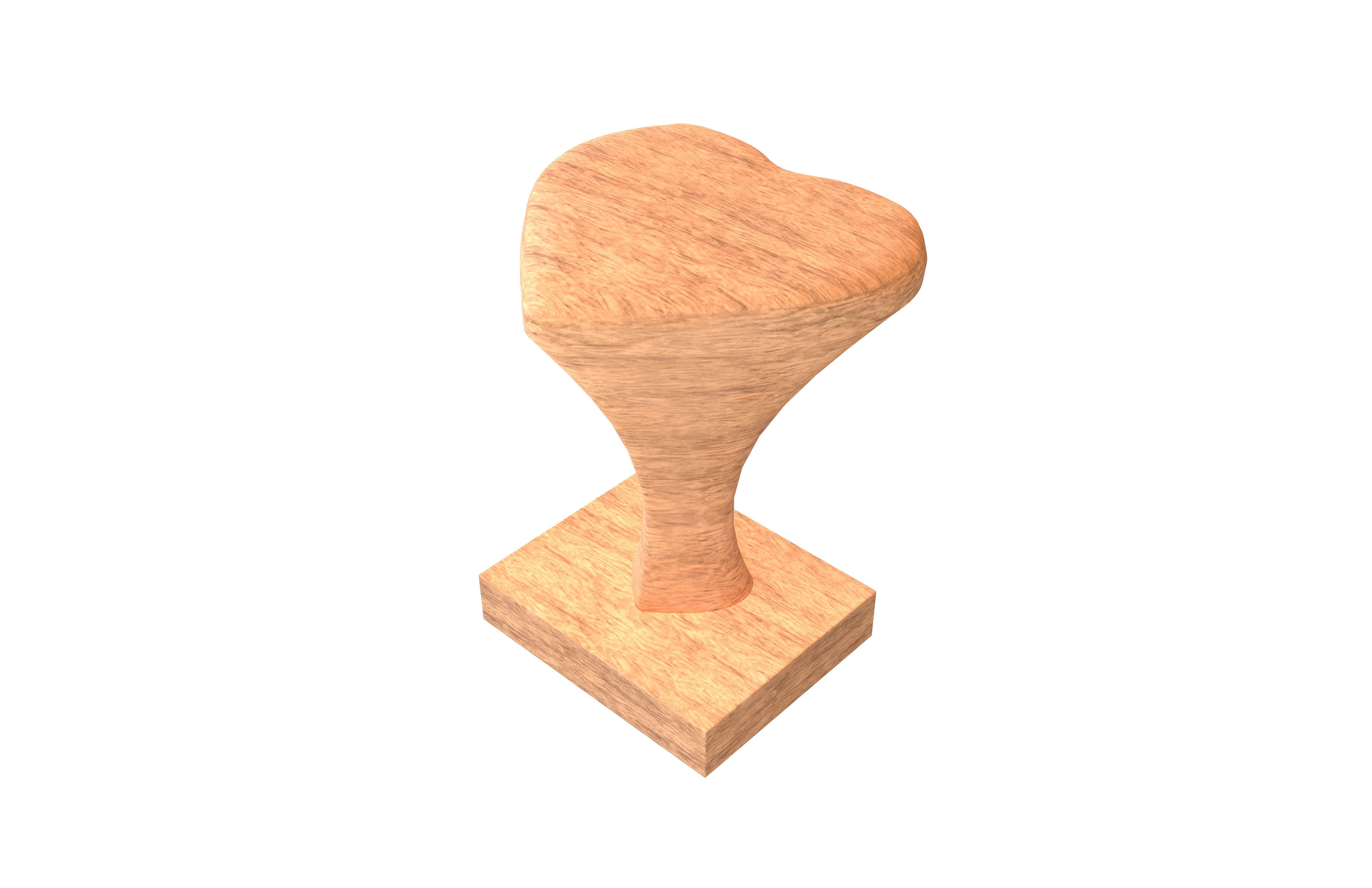 Rubber Heart Stamp v1 003 Low-poly 3D model_1