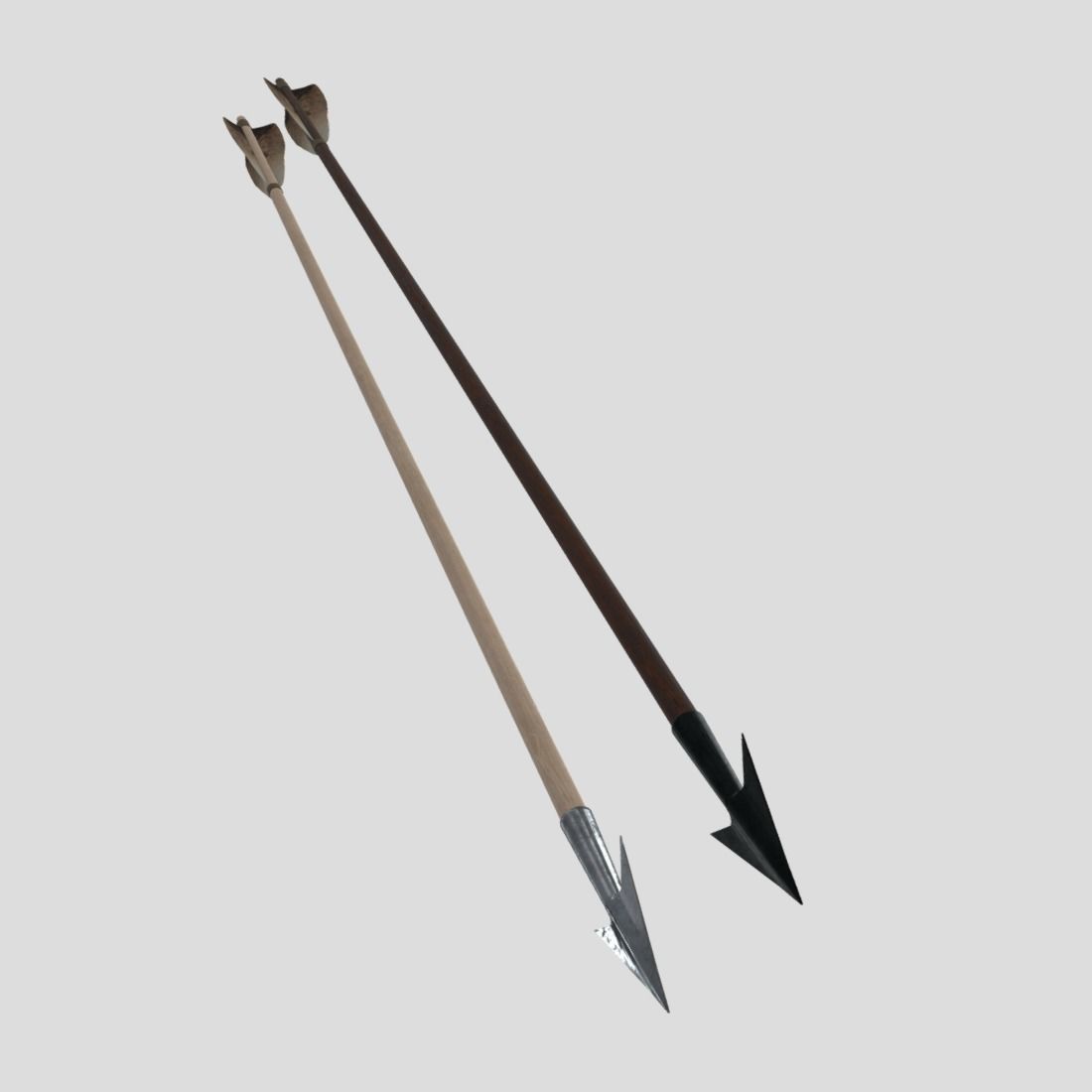 Wooden Arrow 2 Low-poly 3D model_9