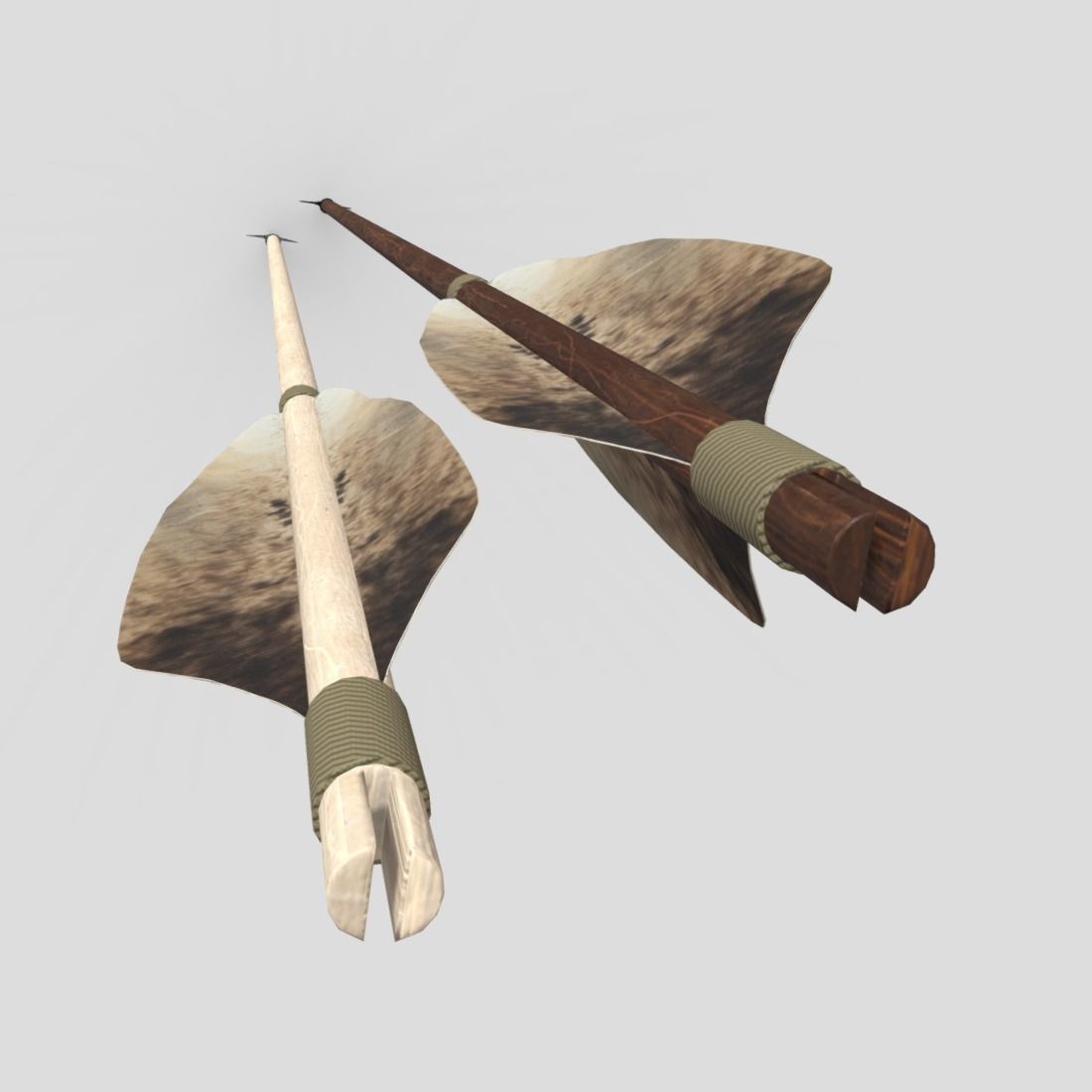 Wooden Arrow 2 Low-poly 3D model_7