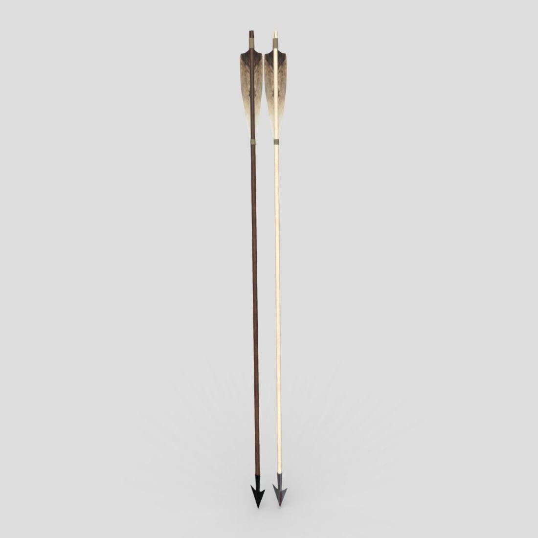 Wooden Arrow 2 Low-poly 3D model_3