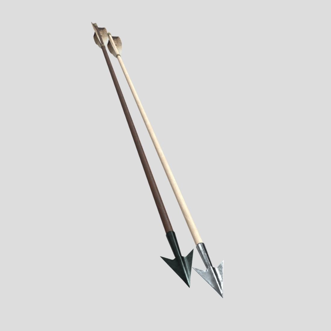Wooden Arrow 2 Low-poly 3D model_11