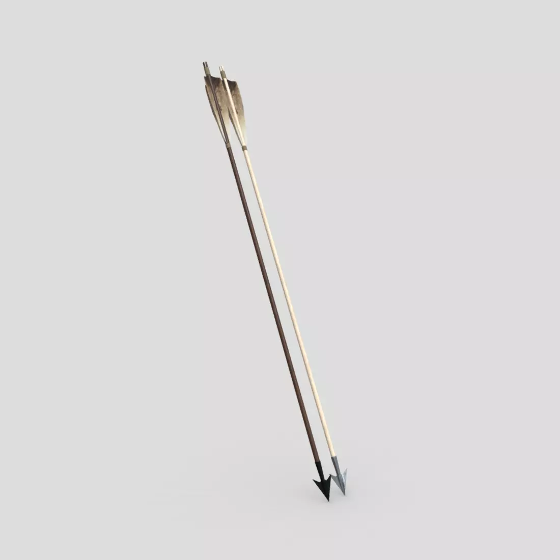 Wooden Arrow 2 Low-poly 3D model_0