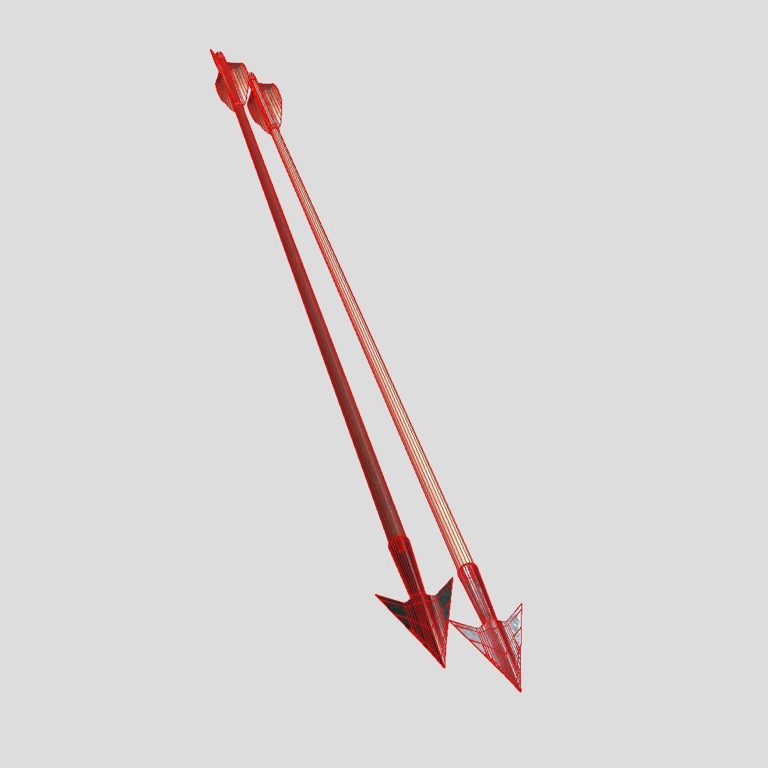 Wooden Arrow 2 Low-poly 3D model_12