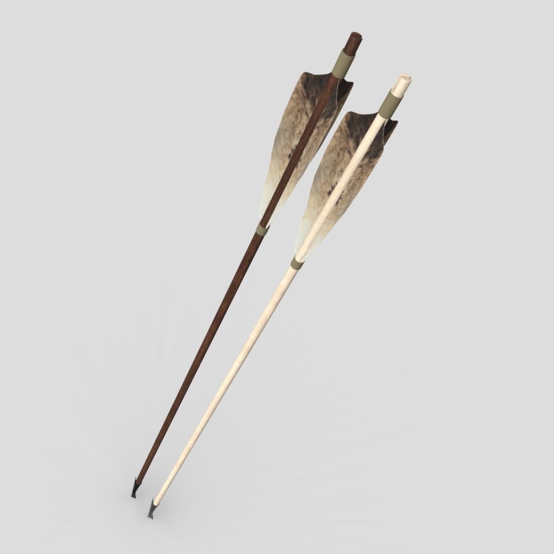 Wooden Arrow 2 Low-poly 3D model_5